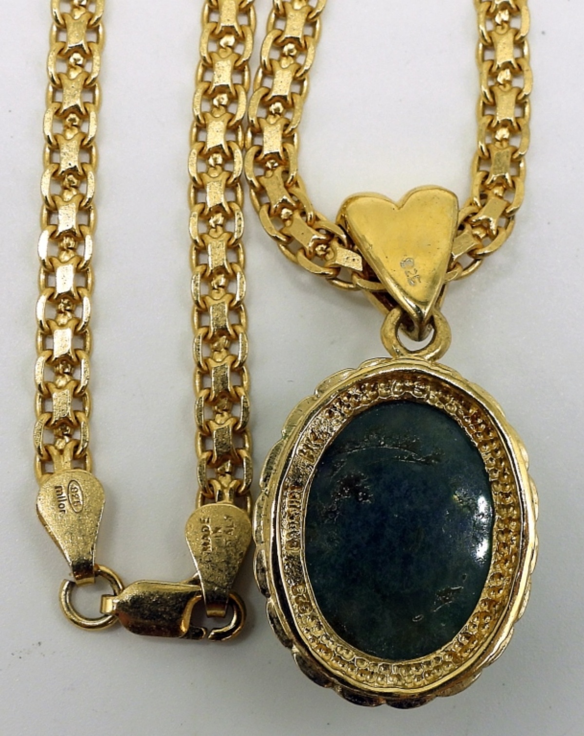 Green Adventurine Gold Tone 925 Matching Set