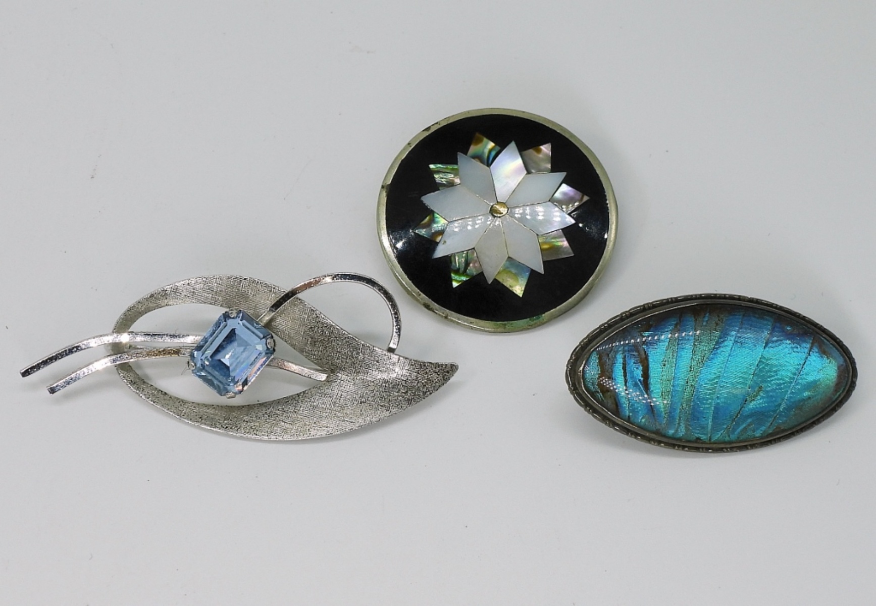 Three Fancy Sterling Brooches