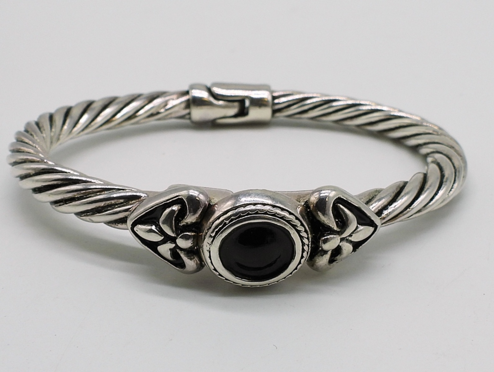 Rope Twist Sterling Hinged Bracelet