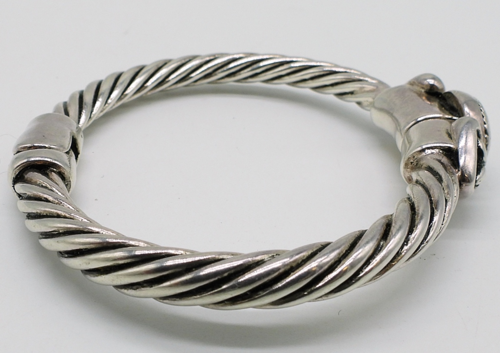 Rope Twist Sterling Hinged Bracelet