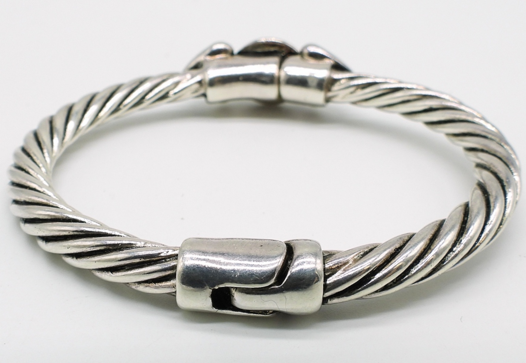 Rope Twist Sterling Hinged Bracelet