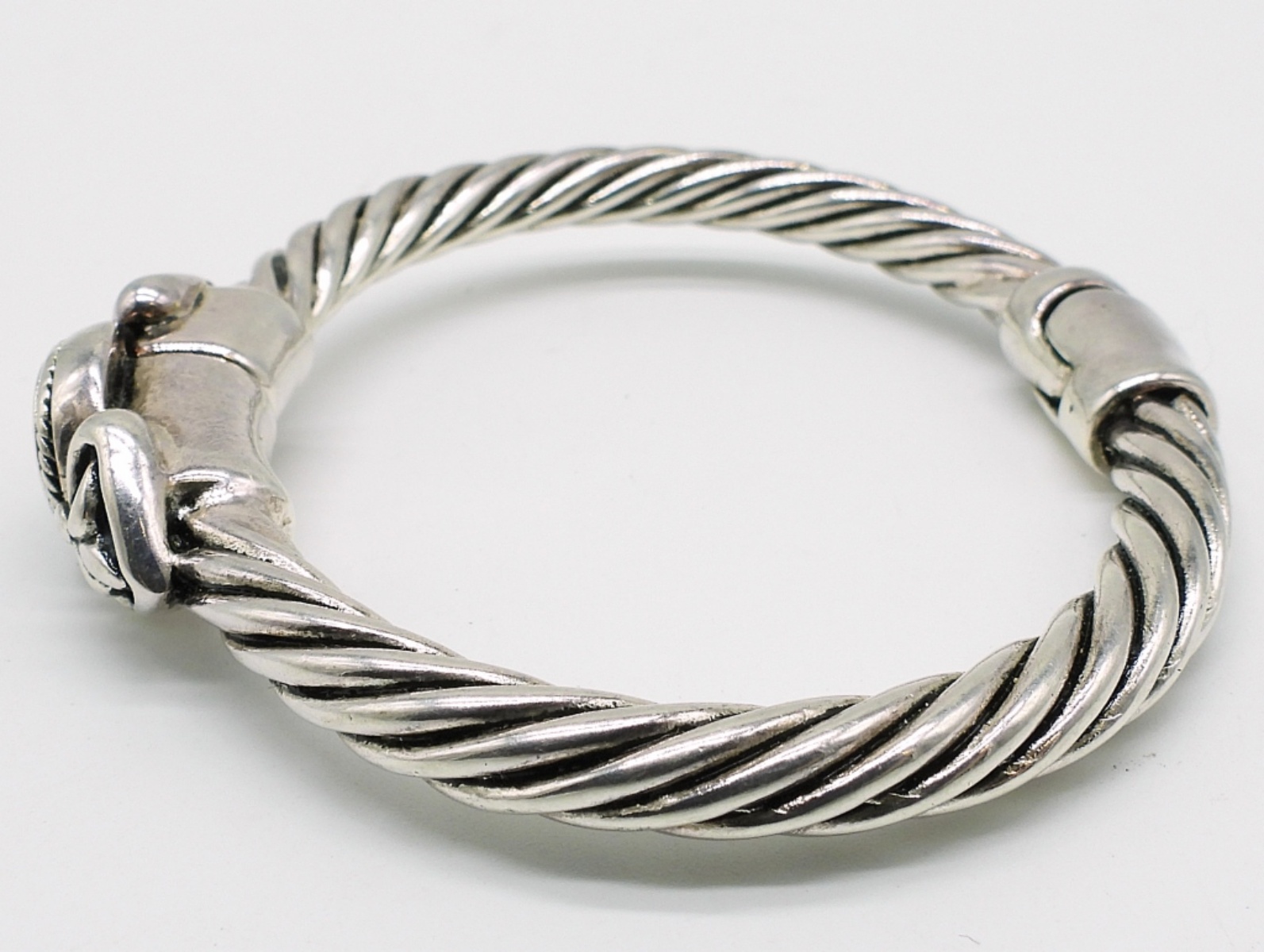 Rope Twist Sterling Hinged Bracelet