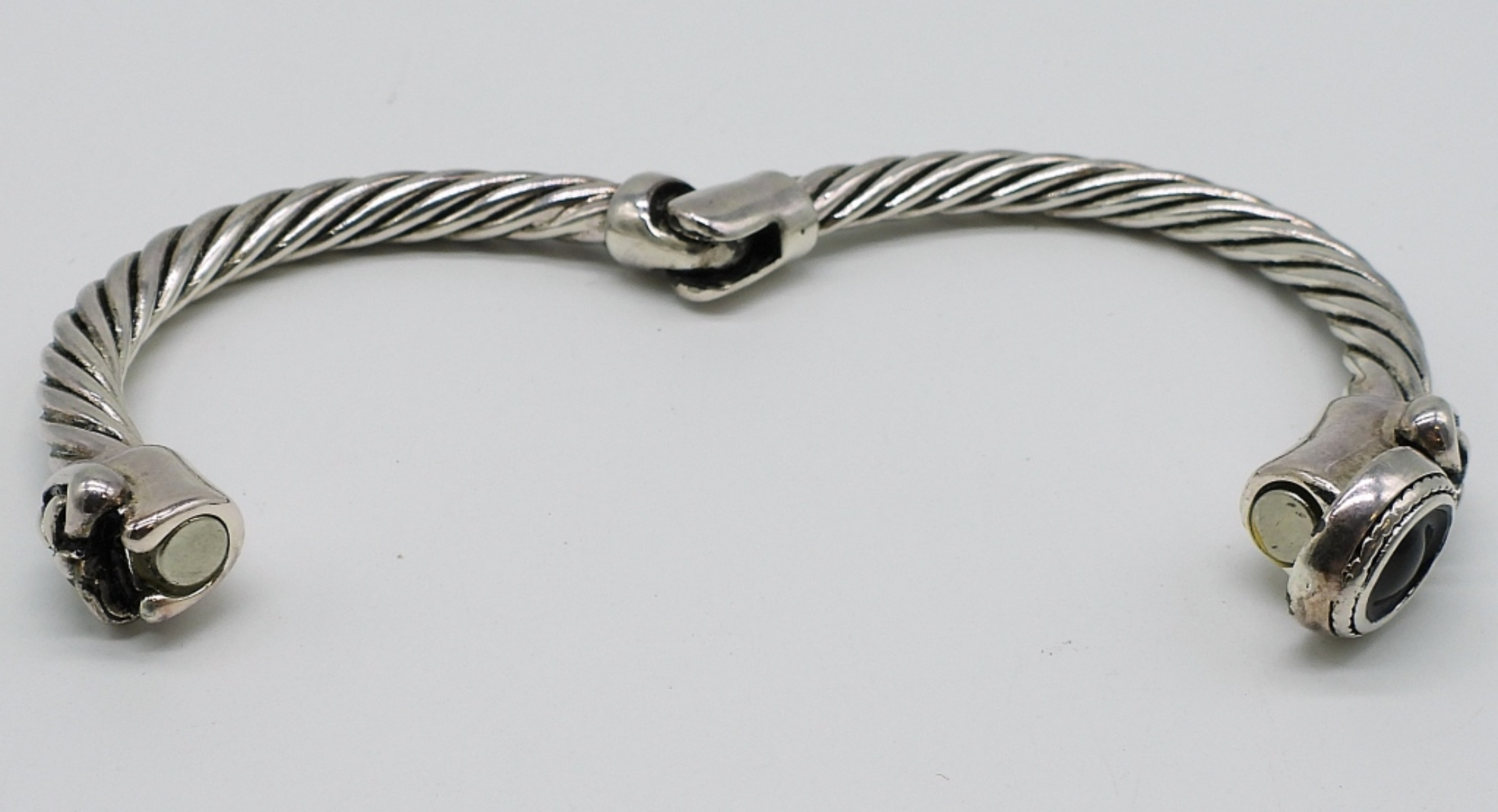 Rope Twist Sterling Hinged Bracelet