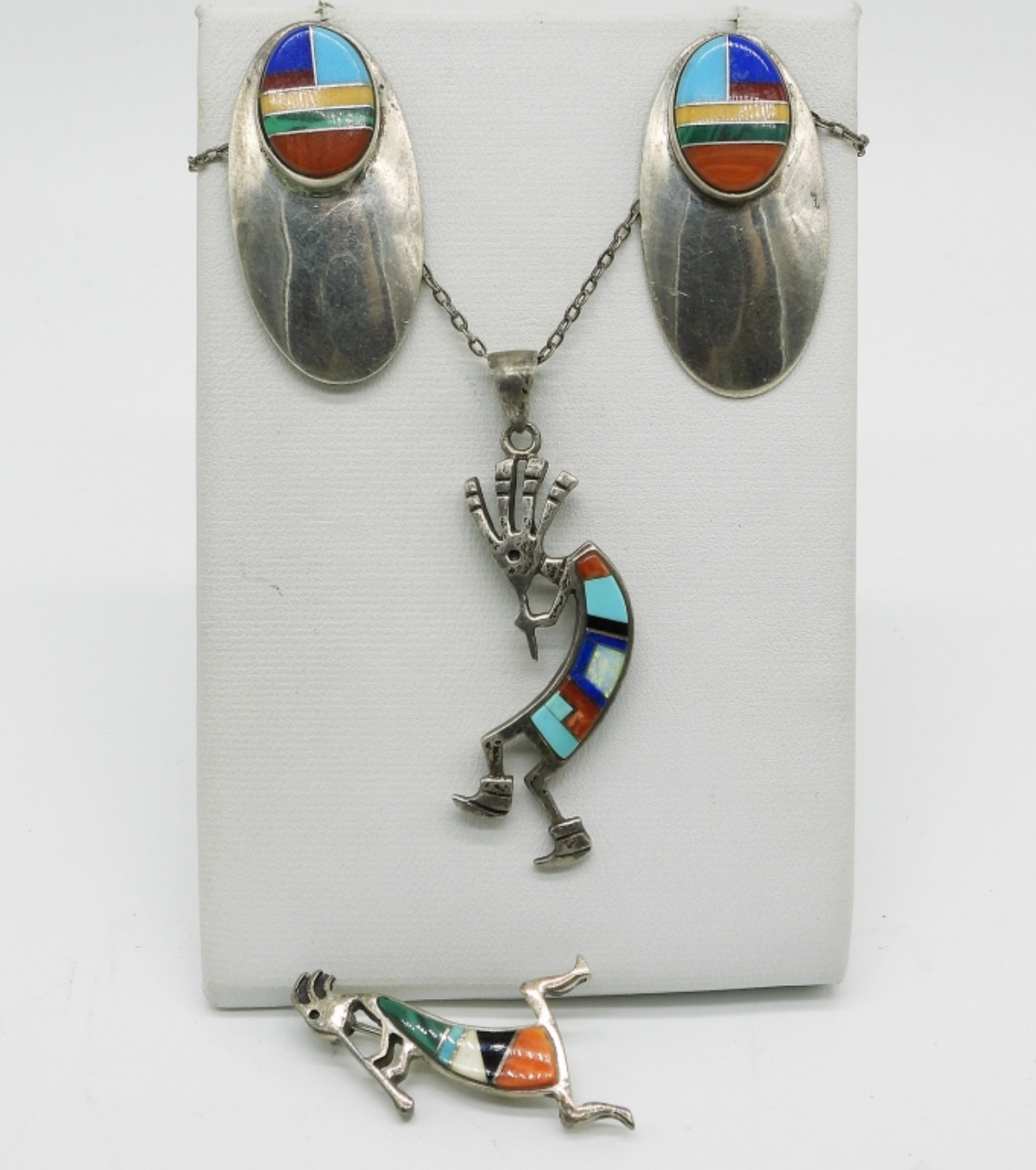 Ella Peter Zuni Earrings & Kokopelli Necklace & Pi