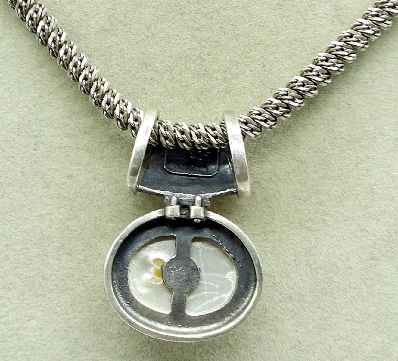 Three Sterling Opal & Mother of Pearl Necklaces