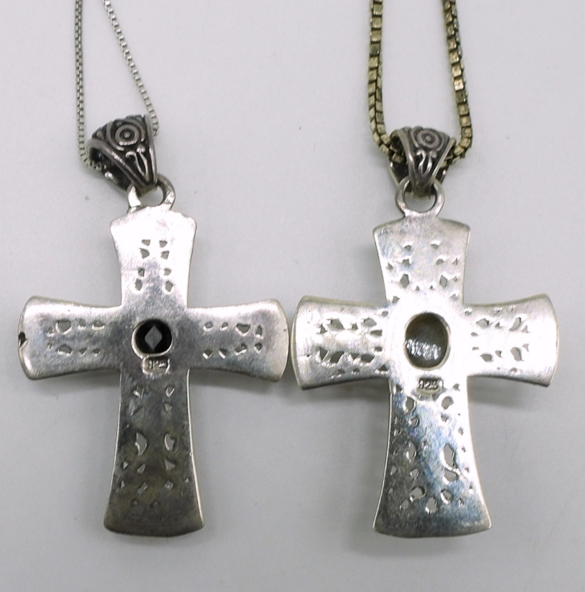 Sterling Cross Necklaces & Four Rings