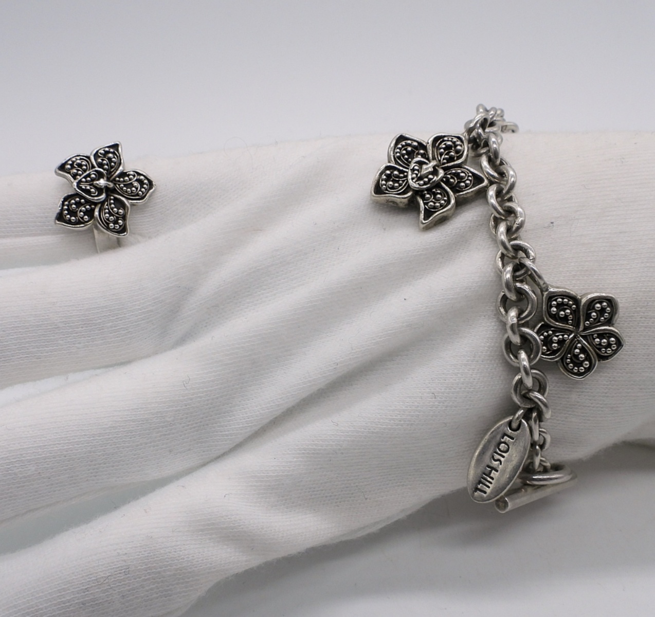 Lois Hill Sterling Bracelet and Matching Ring
