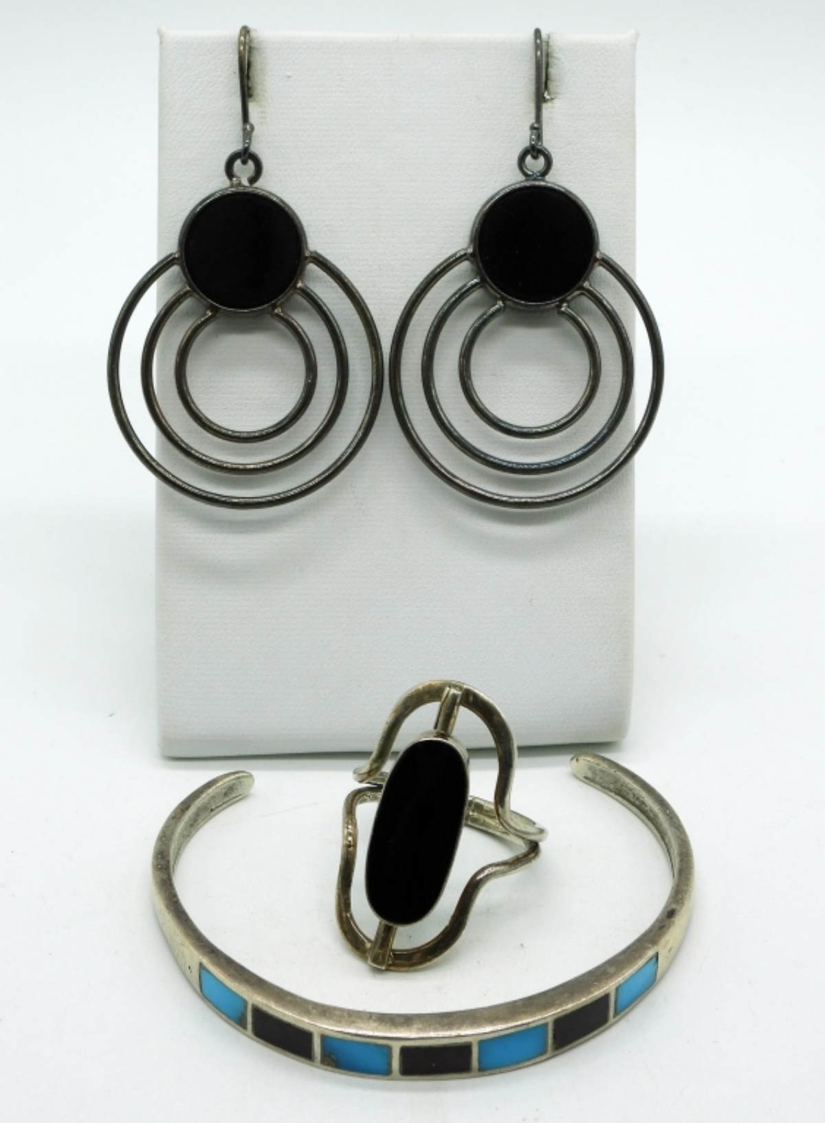 Turquoise & Black Onyx 925 Set