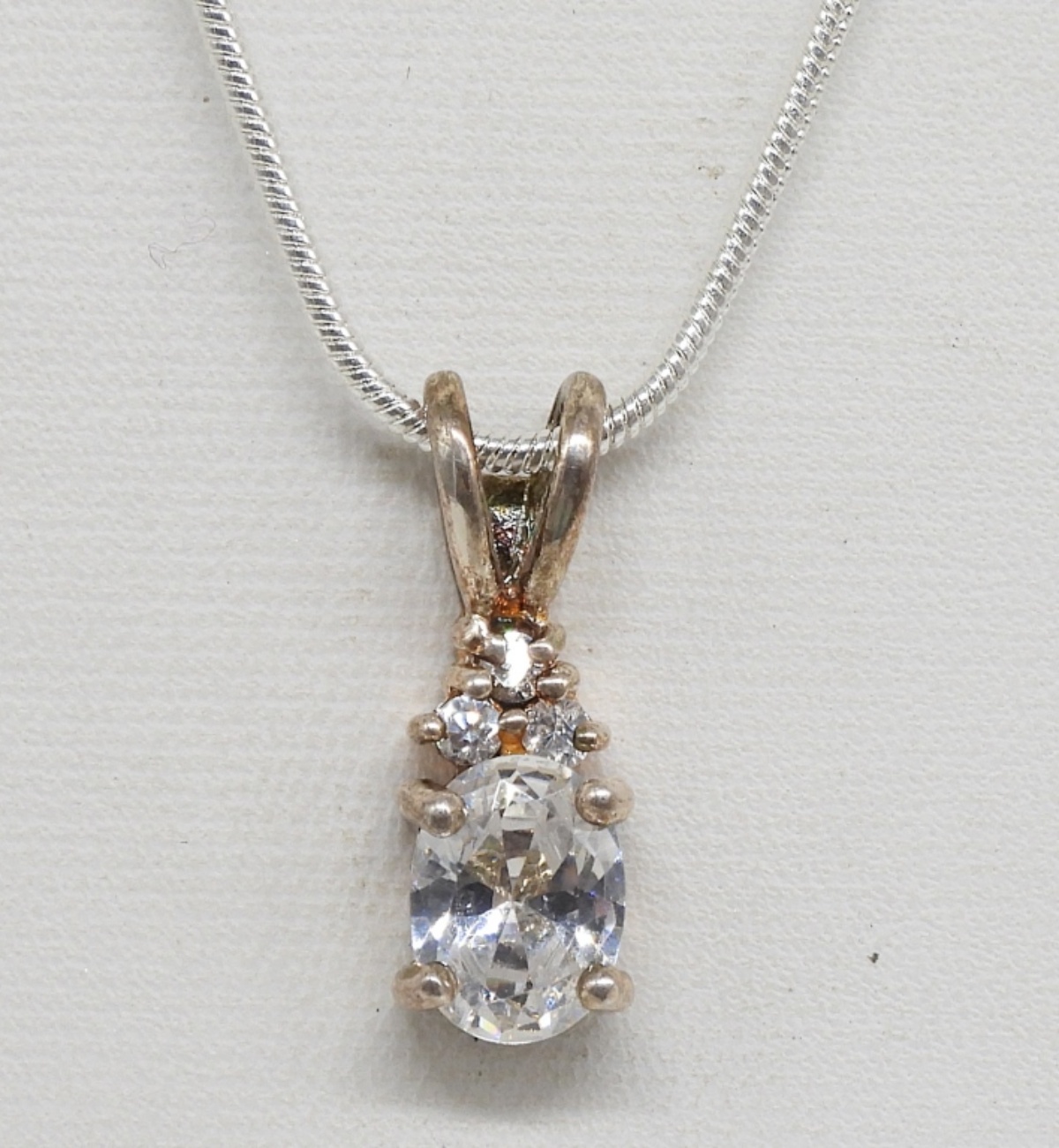 Pink CZ Sterling Bracelet & Cute Necklace