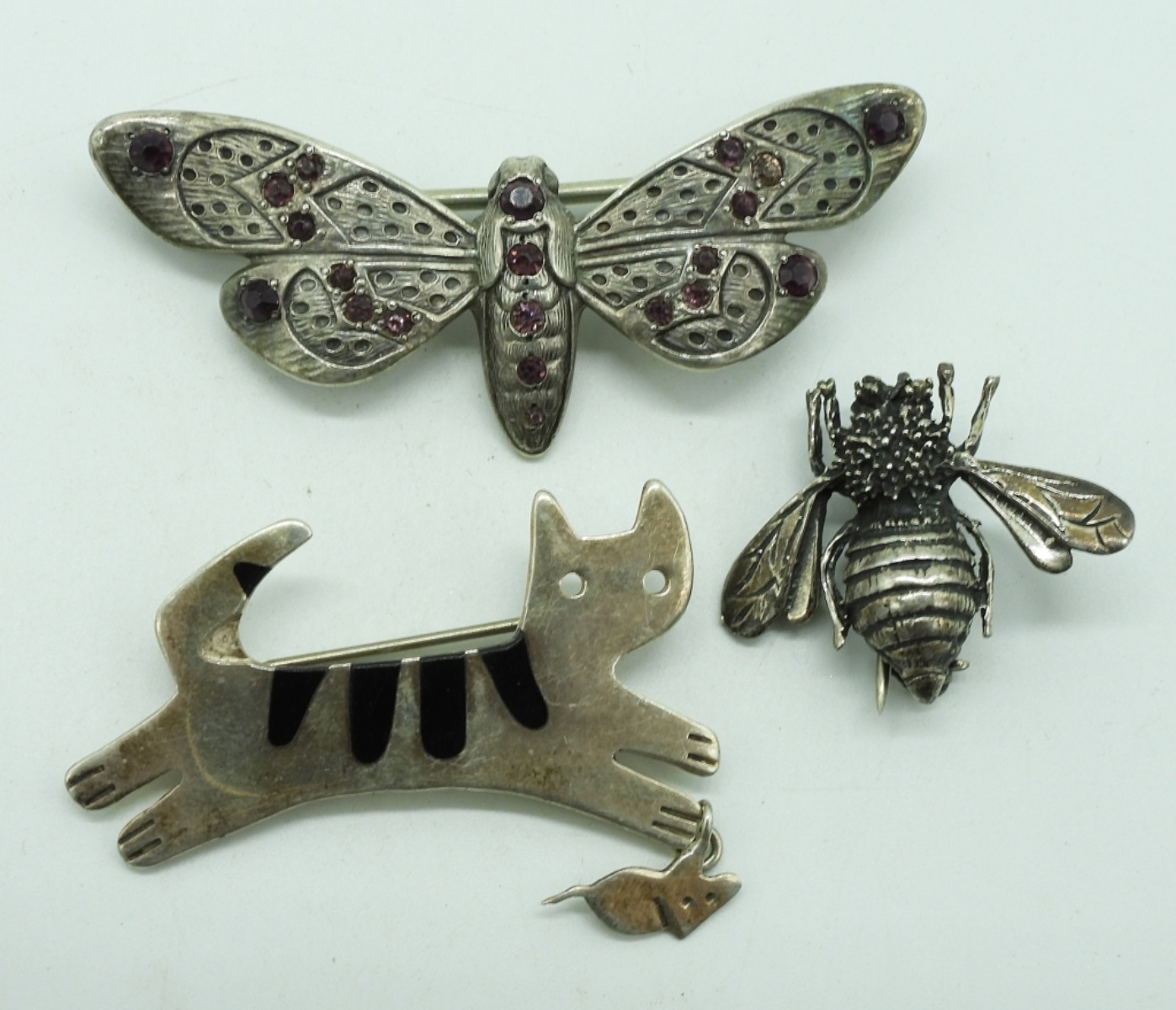 3 Sterling Animal Brooches