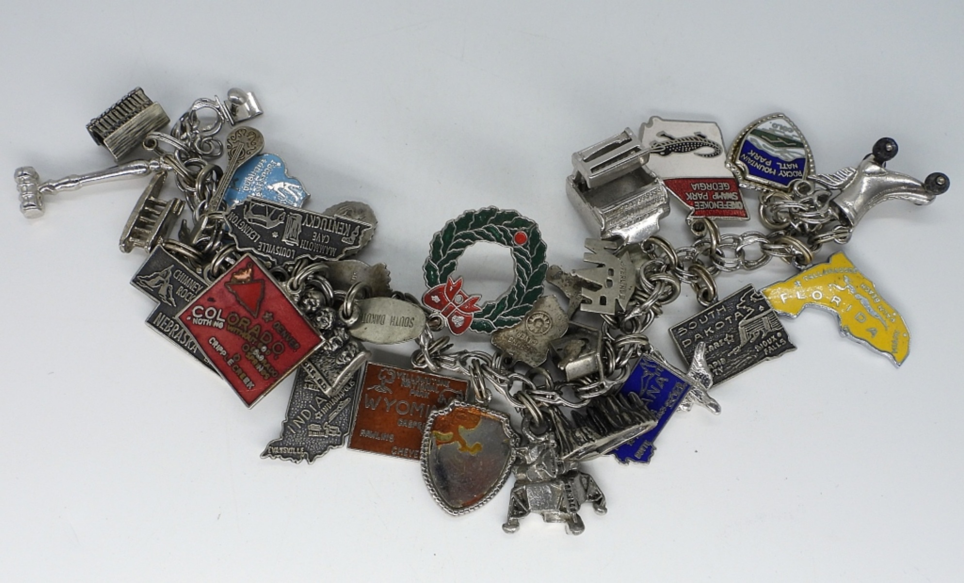 Vintage Sterling Charm Bracelet - 30 Charms