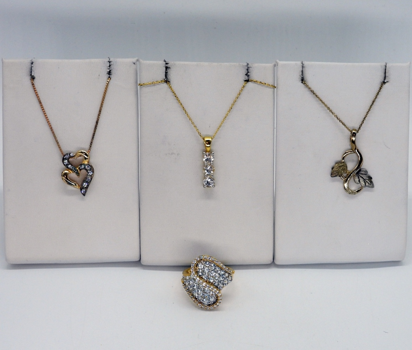 Gold Tone Sterling Necklaces and Ring