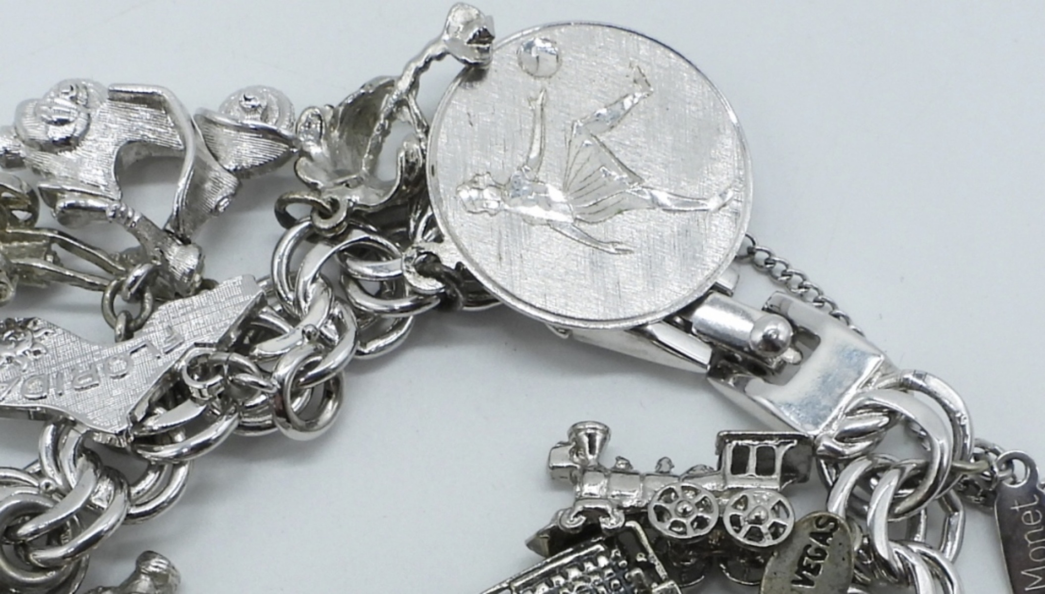 Vintage Sterling Charm Bracelet - 17 Charms