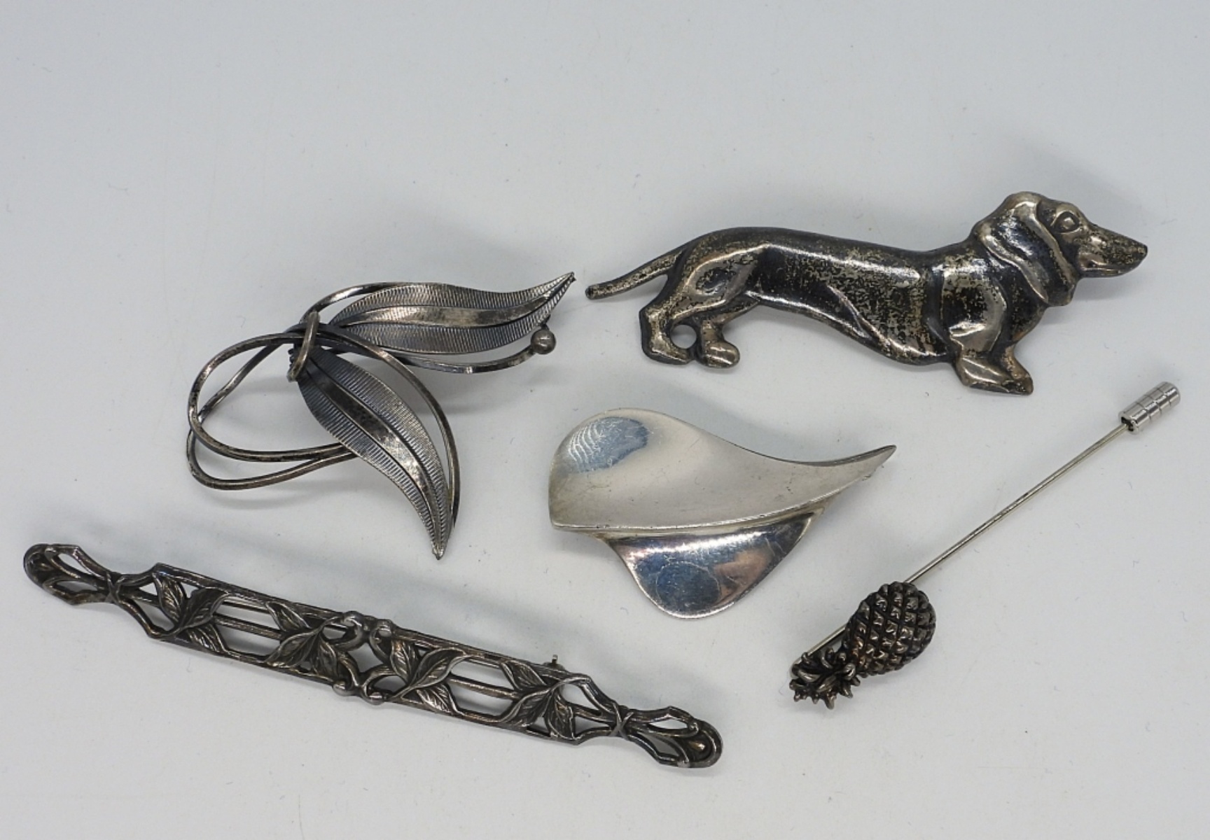5 Vintage Sterling Brooches