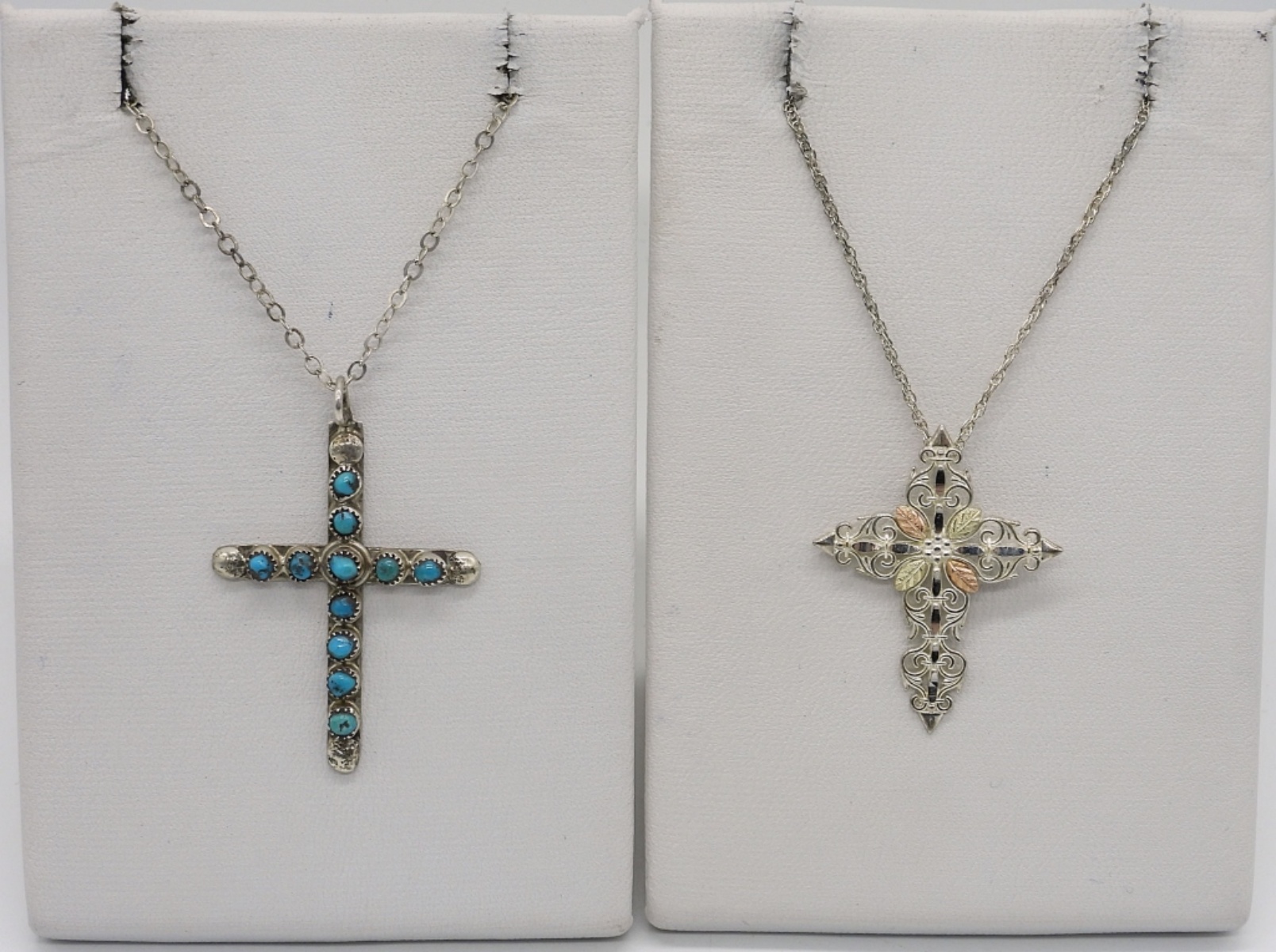 9 Sterling Cross Pendants and Rings