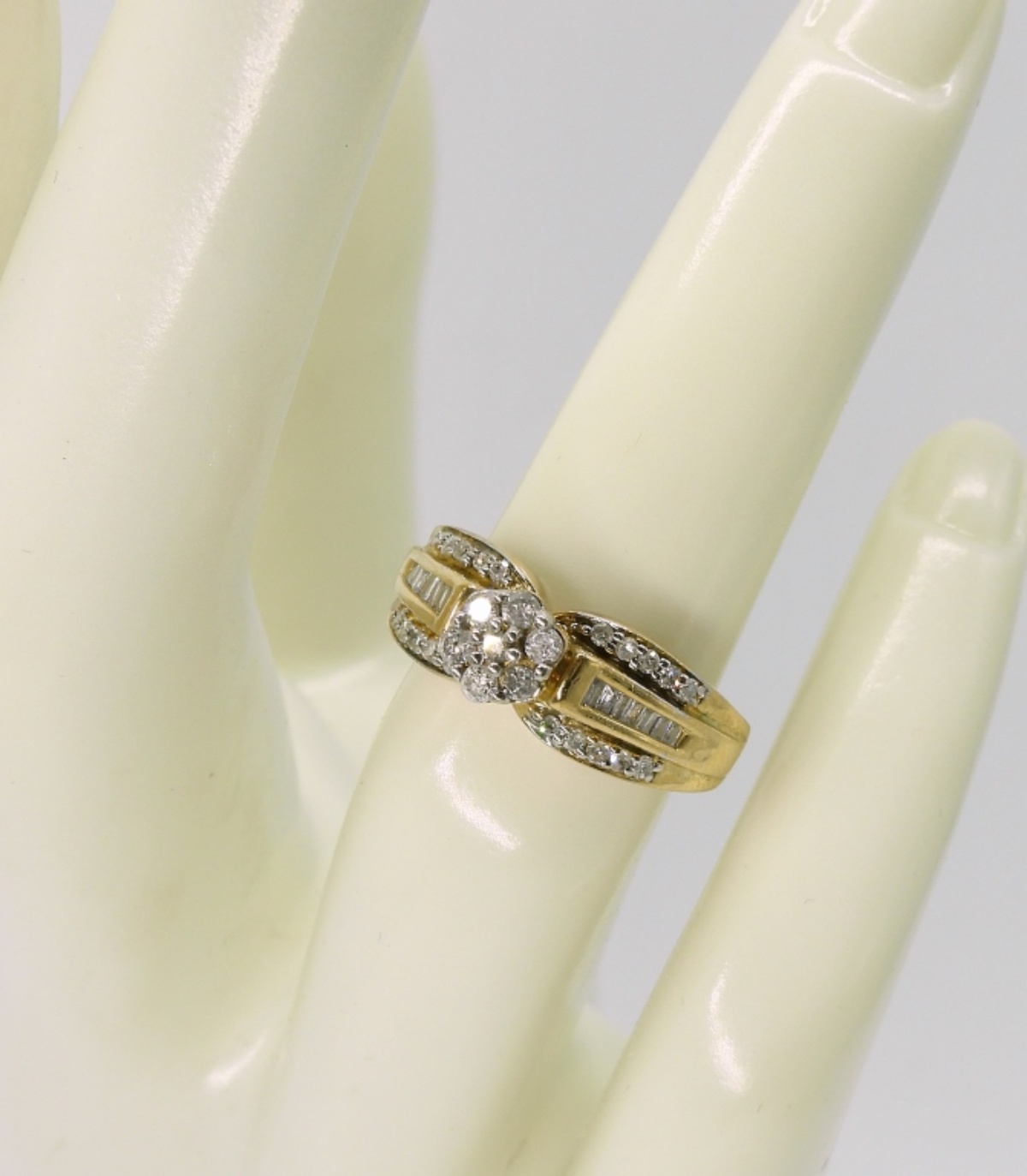 Gold Tone 925 Diamond Engagement Ring