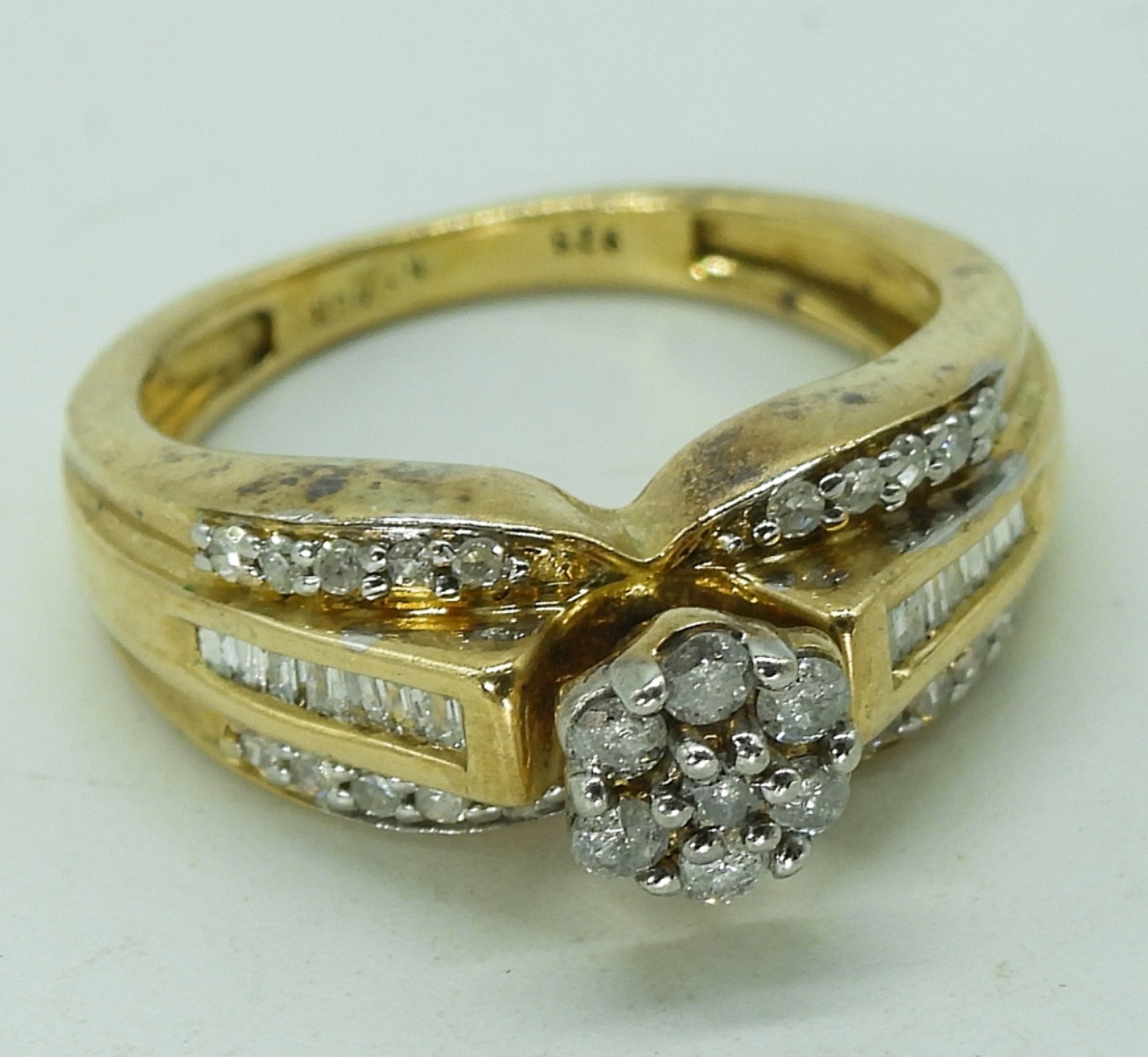 Gold Tone 925 Diamond Engagement Ring