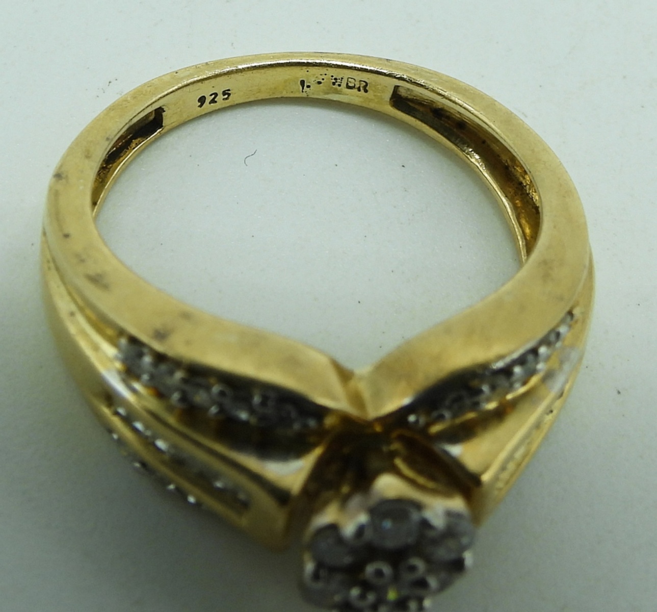 Gold Tone 925 Diamond Engagement Ring
