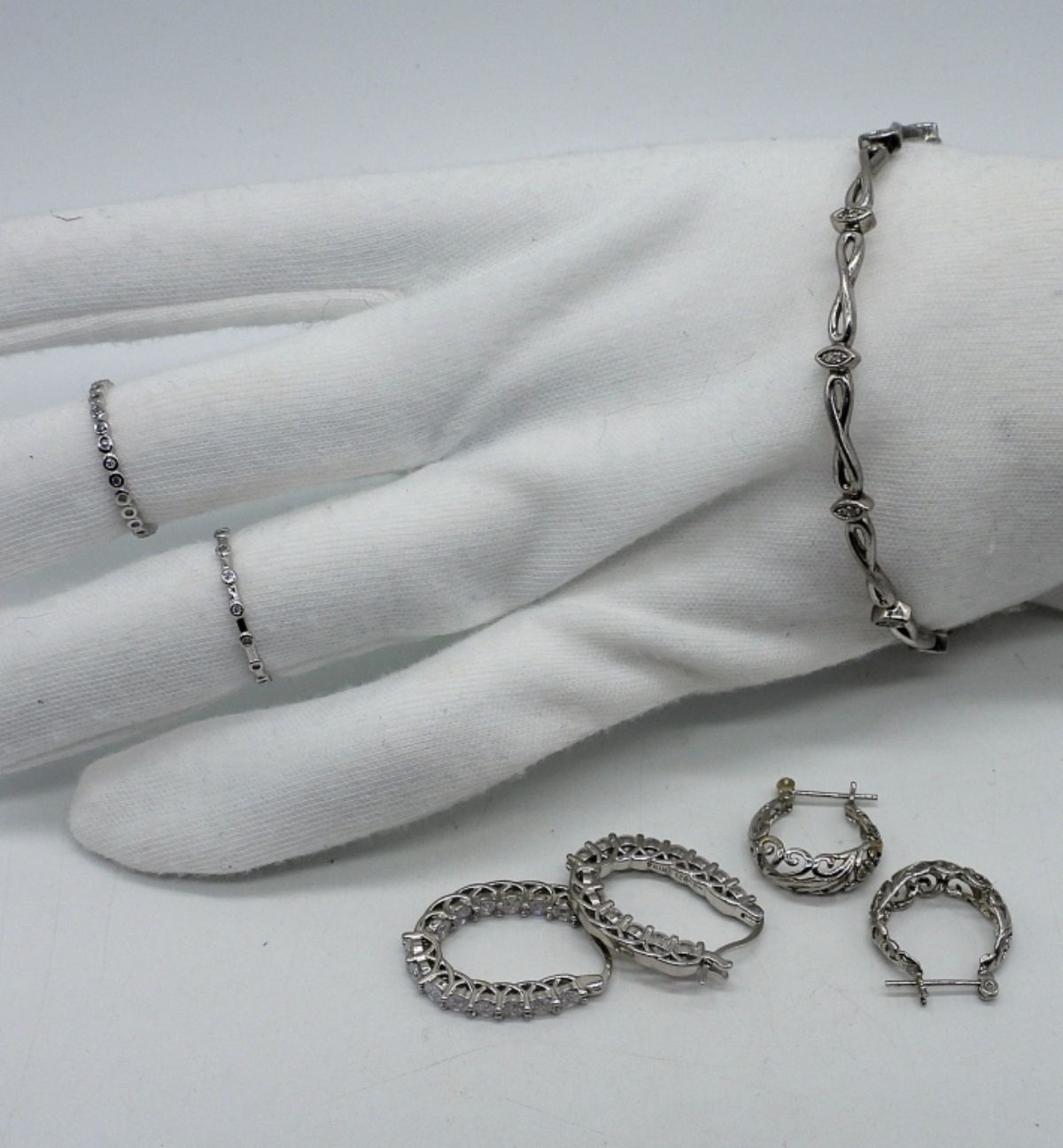Petite Sterling Bracelet, Rings & Earrings