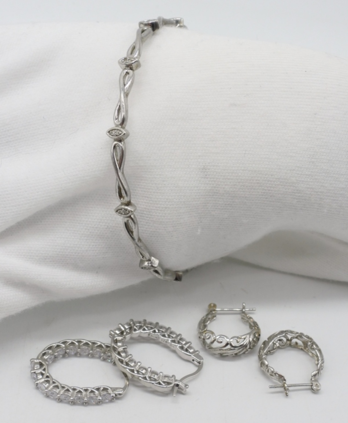 Petite Sterling Bracelet, Rings & Earrings