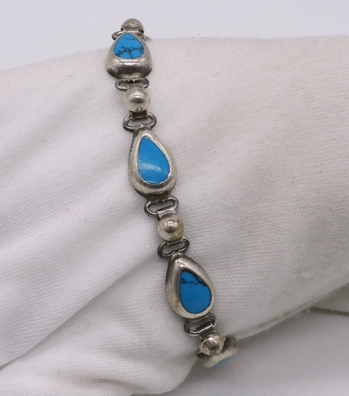 Turquoise Sterling Toggle Clasp Bracelet