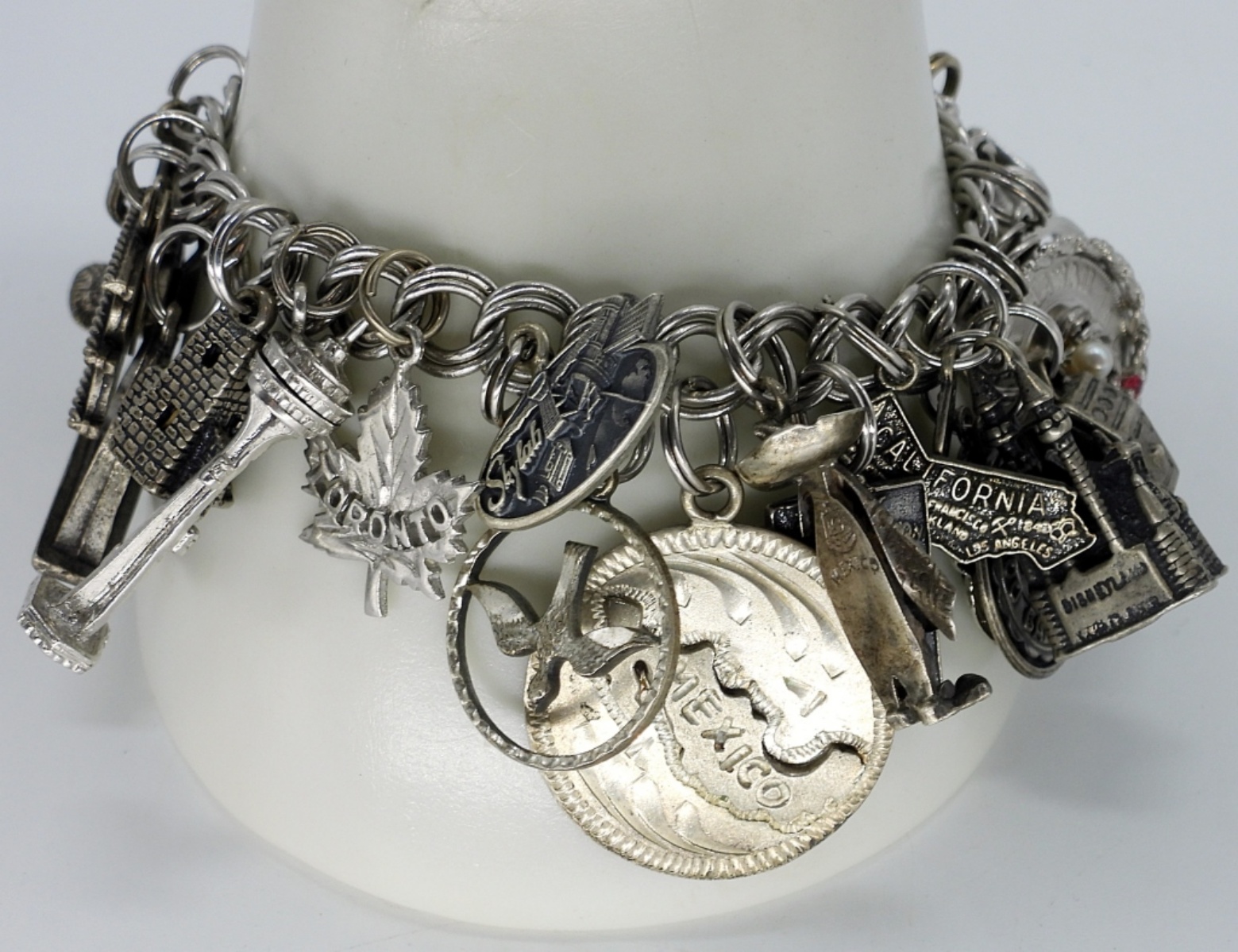 Vintage Sterling Charm Bracelet - 24 Charms