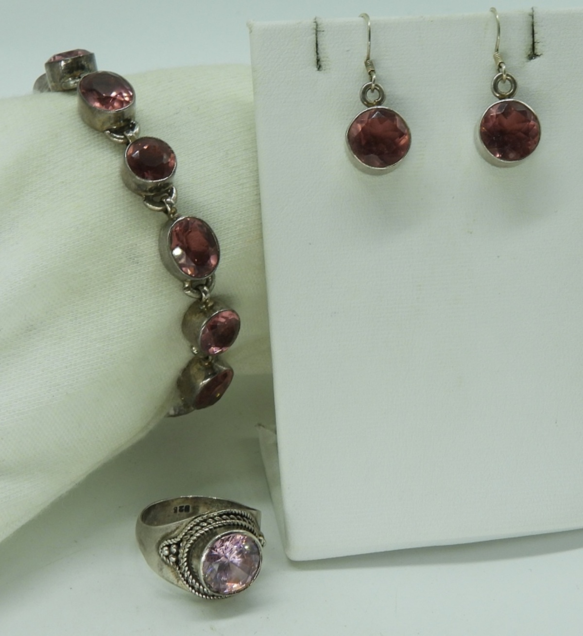 Vintage 925 Pink Gemstone Set