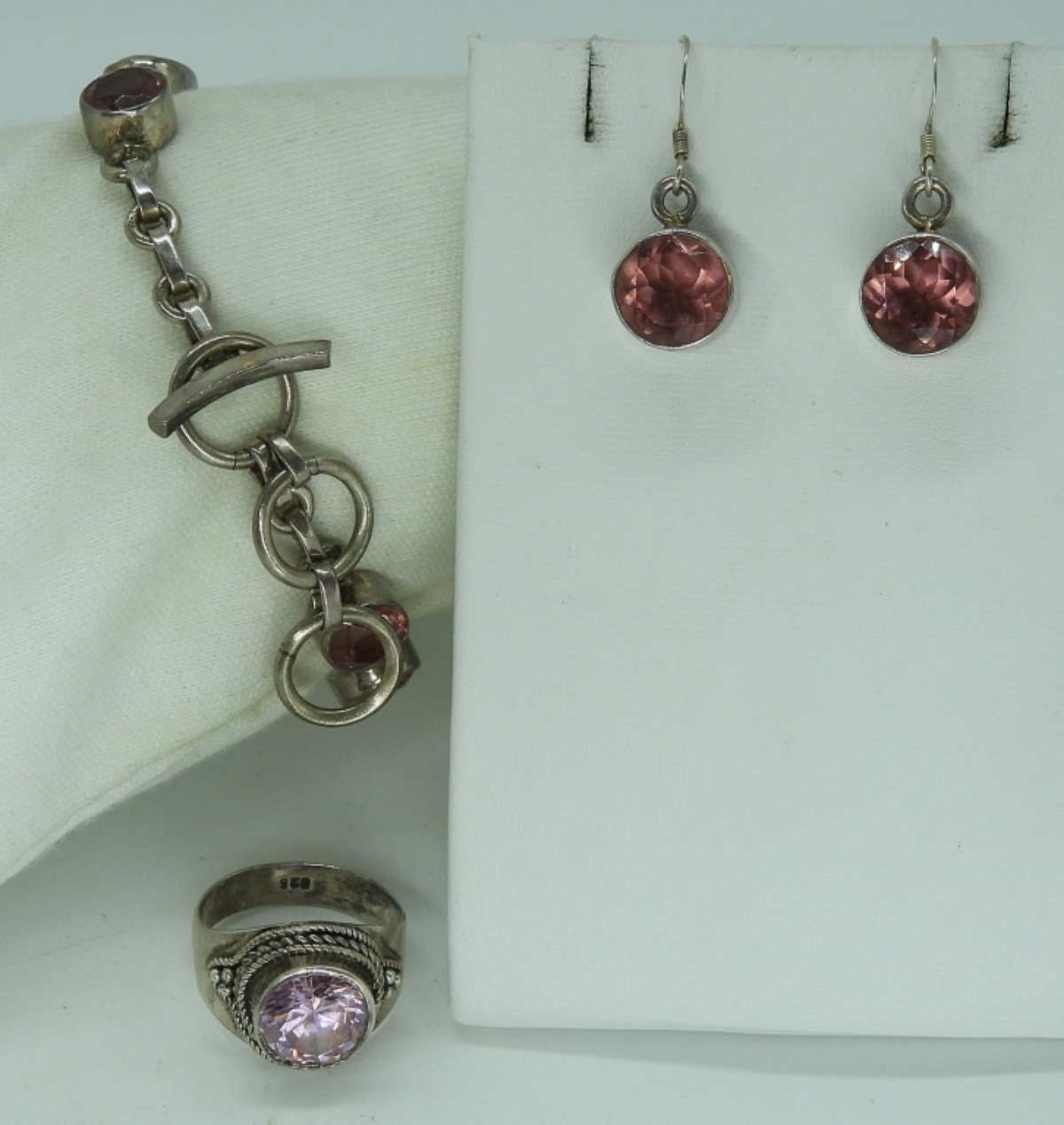 Vintage 925 Pink Gemstone Set