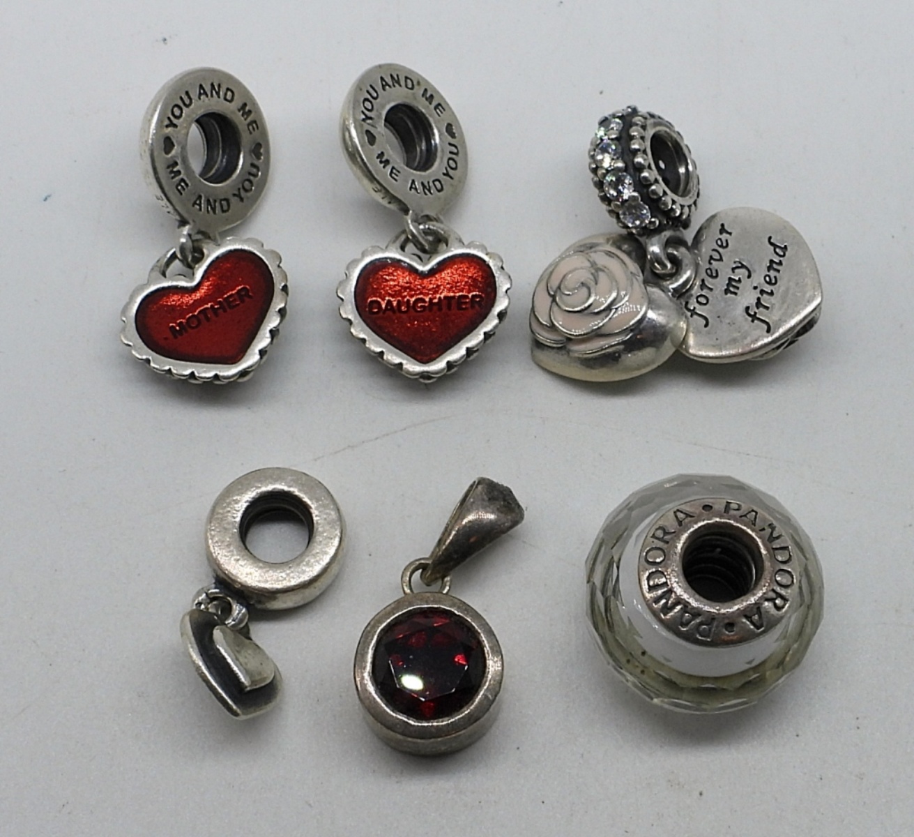 6 Sterling Pandora Style Charms