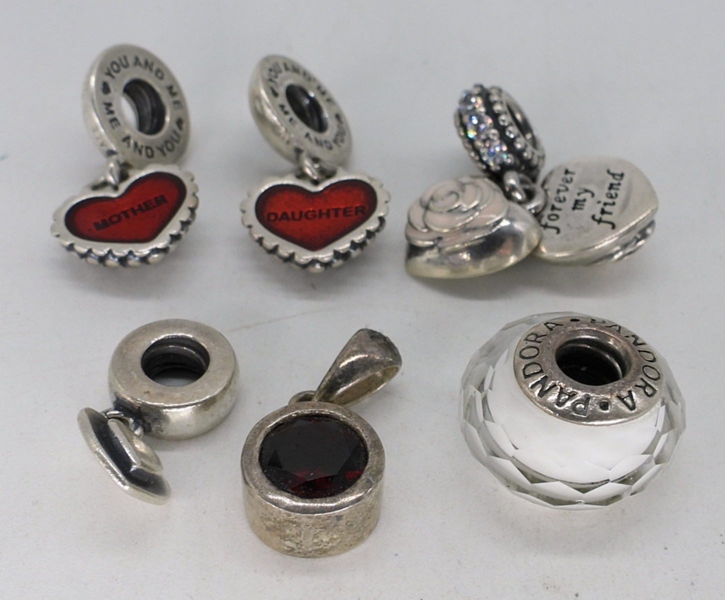 6 Sterling Pandora Style Charms