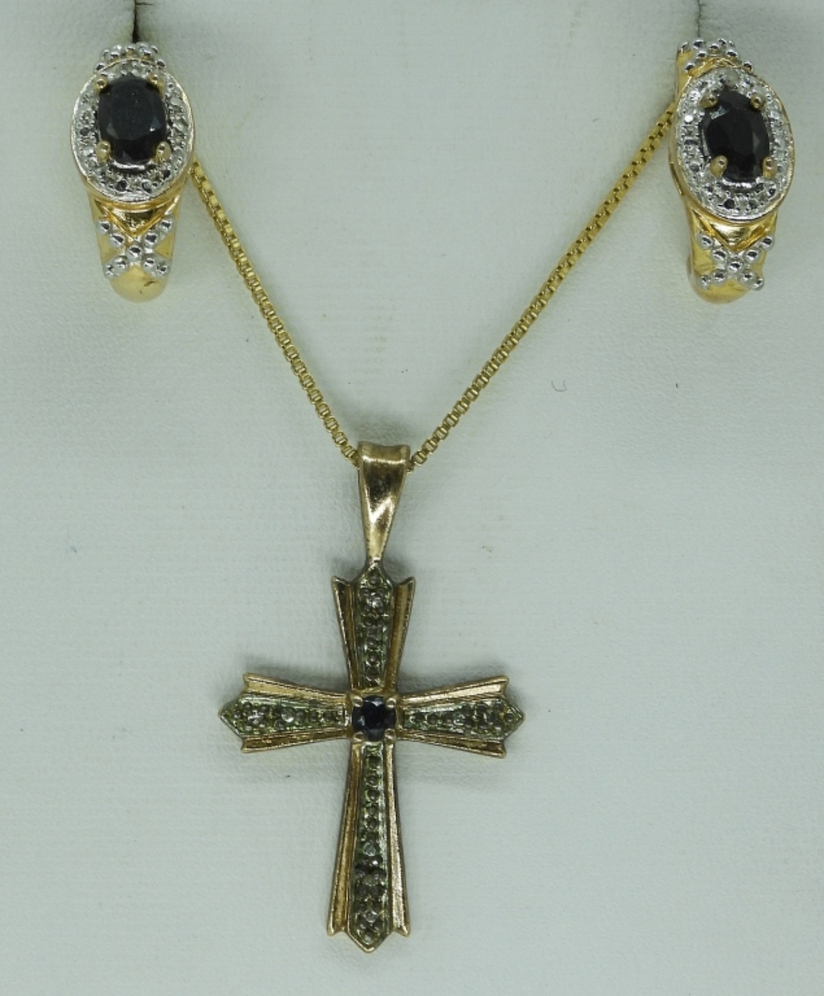 Gold Tone 925, Sapphire & Jade Jewelry