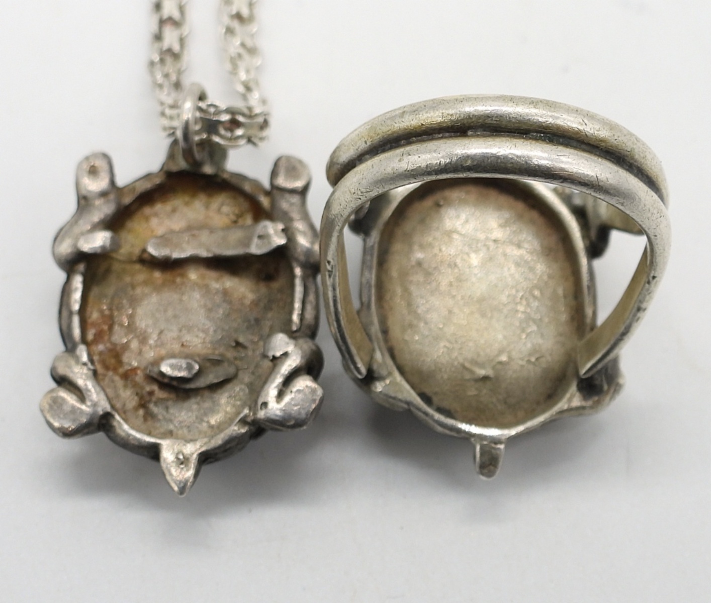 Turquoise Turtles, Sterling Ring & Necklace