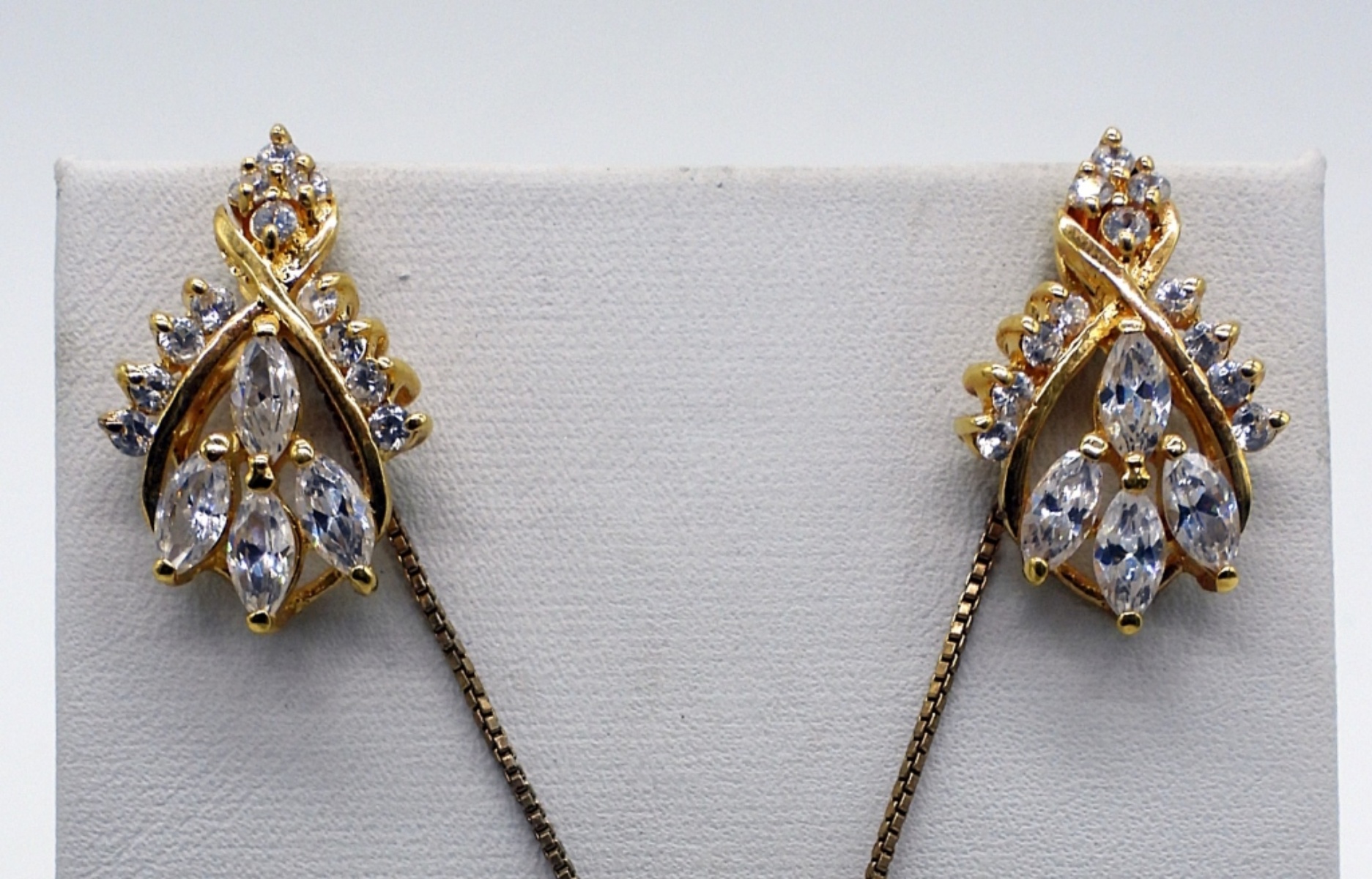 Gold Tone 925 Heart Necklace & Bracelet