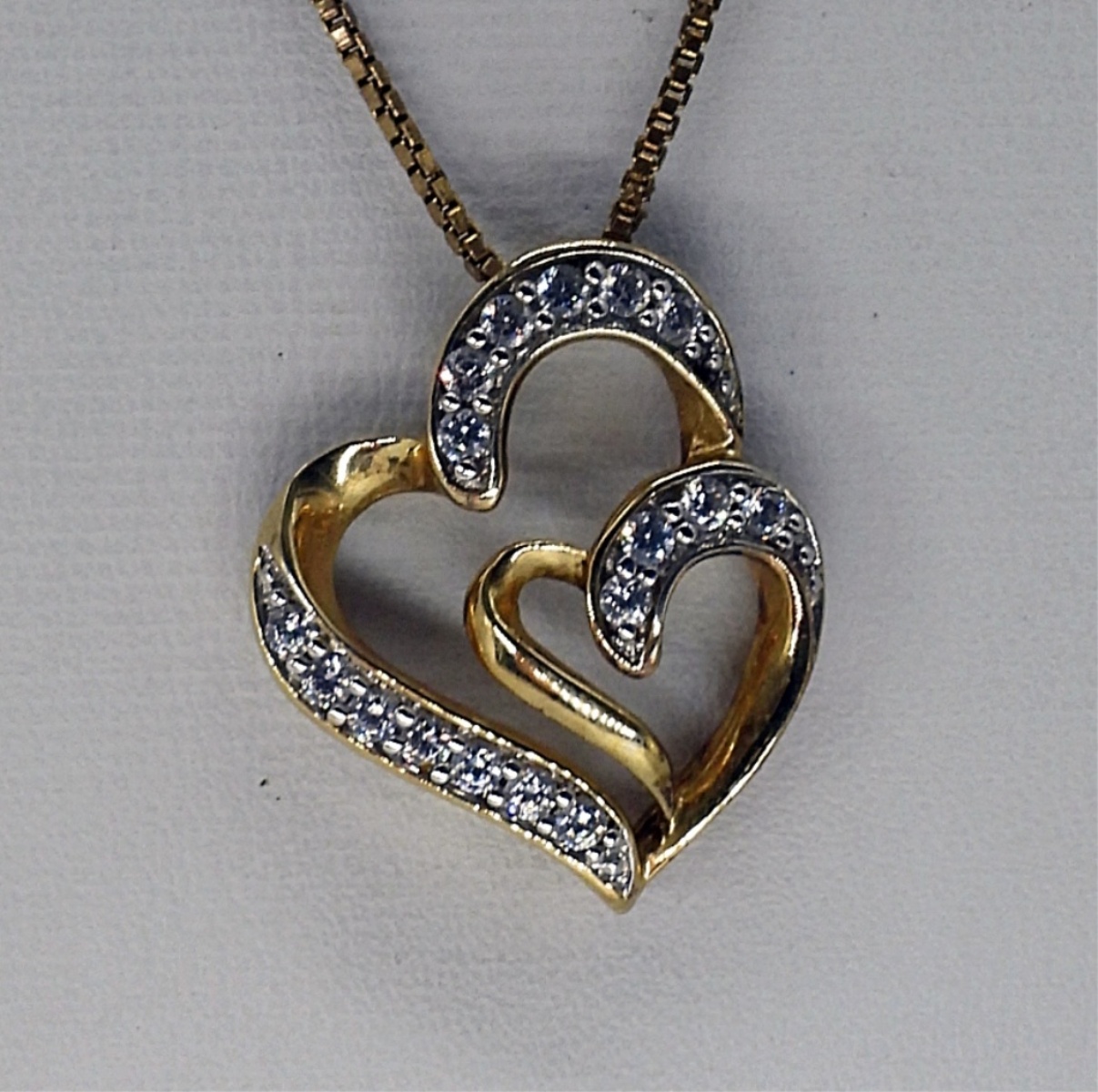 Gold Tone 925 Heart Necklace & Bracelet