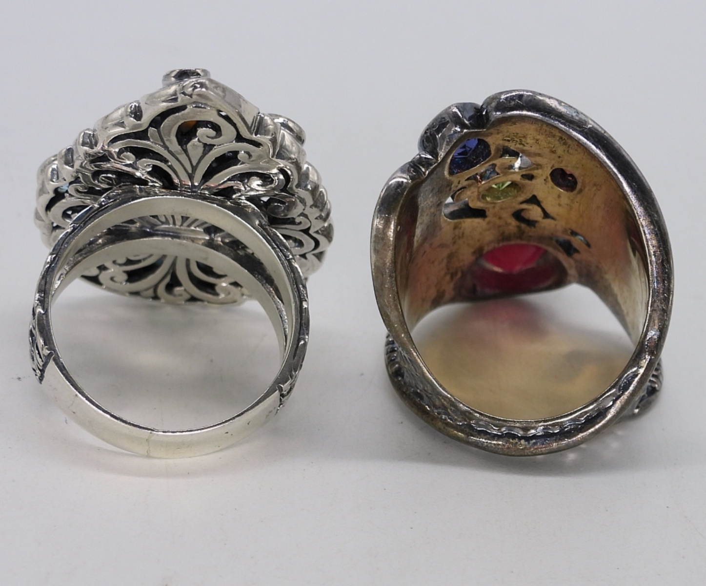 2 Sterling Larimar & Other Gemstone Rings