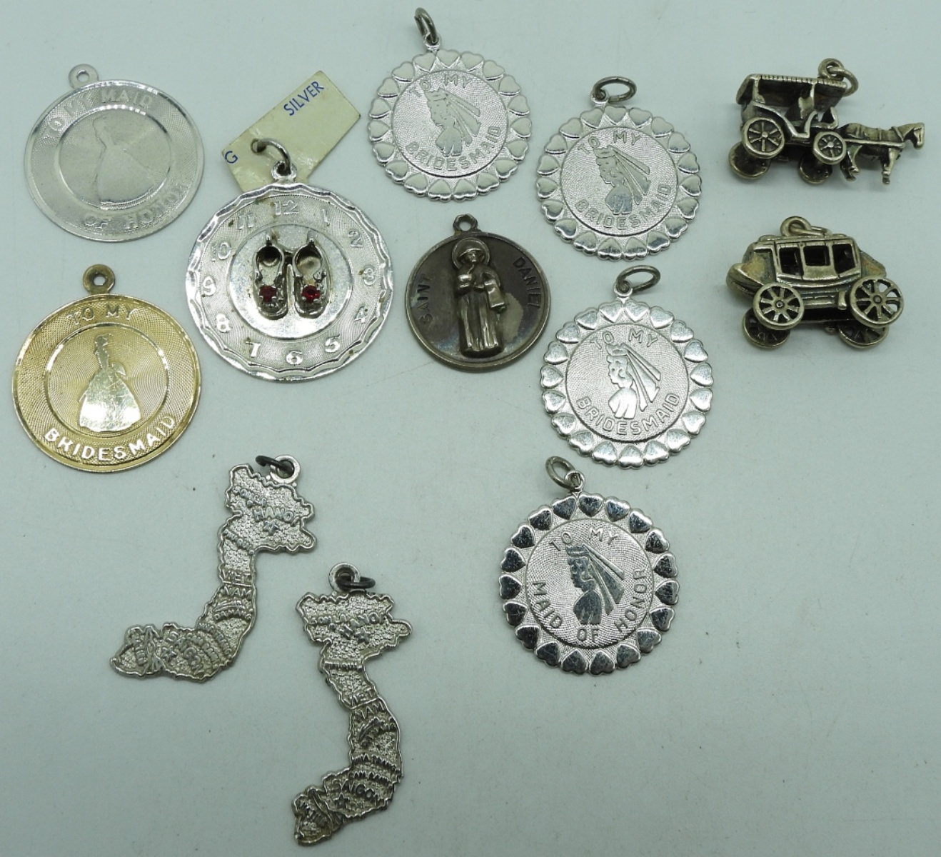 Vintage Sterling Charm Bracelet & Charms