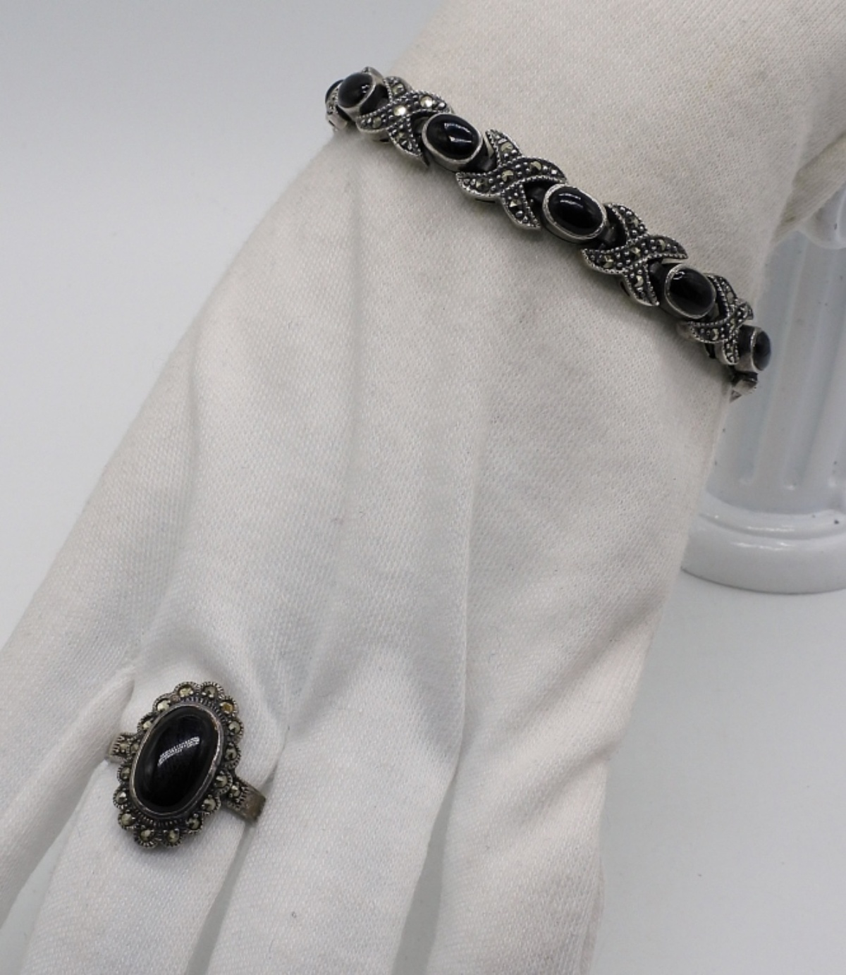 Black Onyx & Marcasite 925 Set