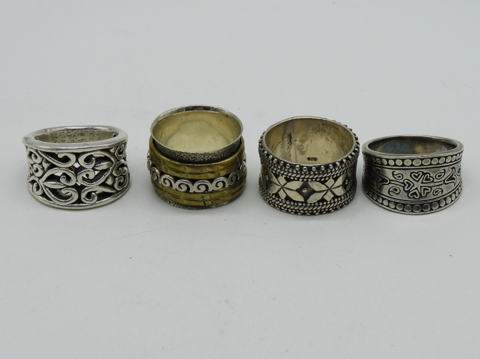 4 Sterling & Gold Tone Fashion Rings