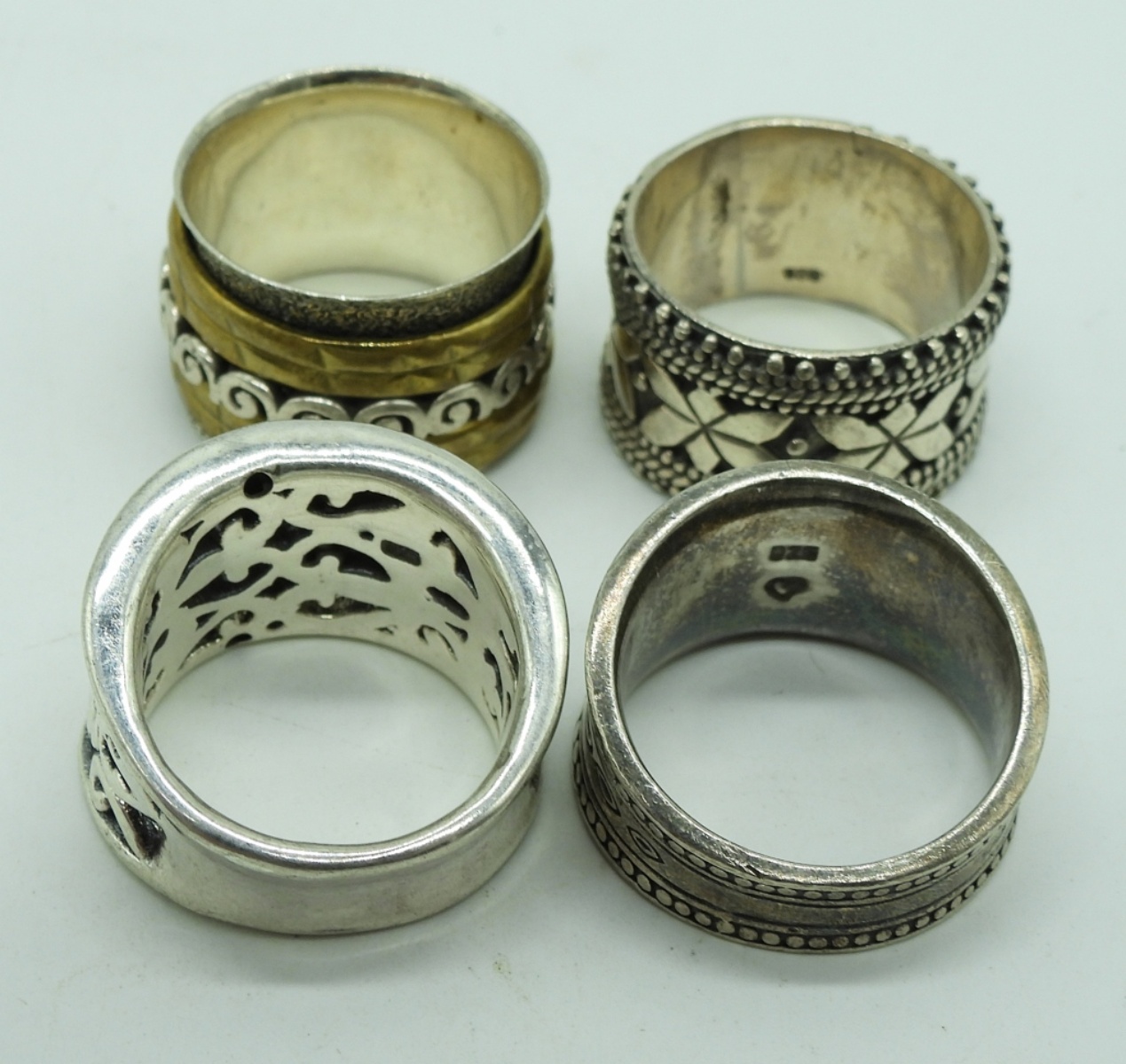 4 Sterling & Gold Tone Fashion Rings