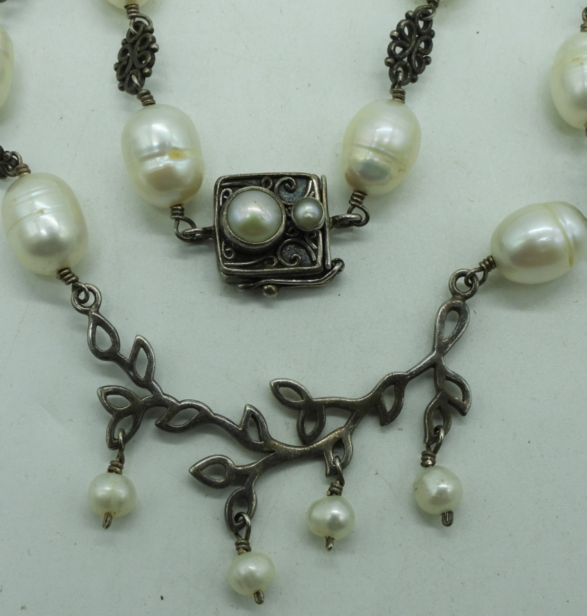 Vintage Sterling Pearl Necklaces & Pins