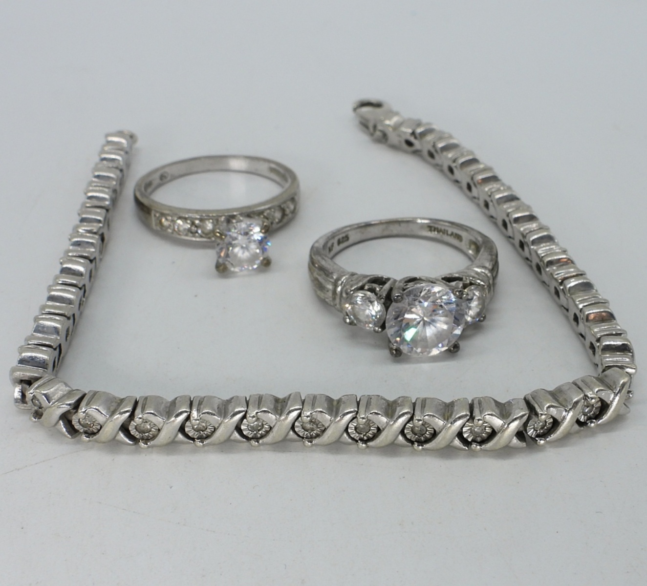 Simulated Diamond Rings & Bracelet
