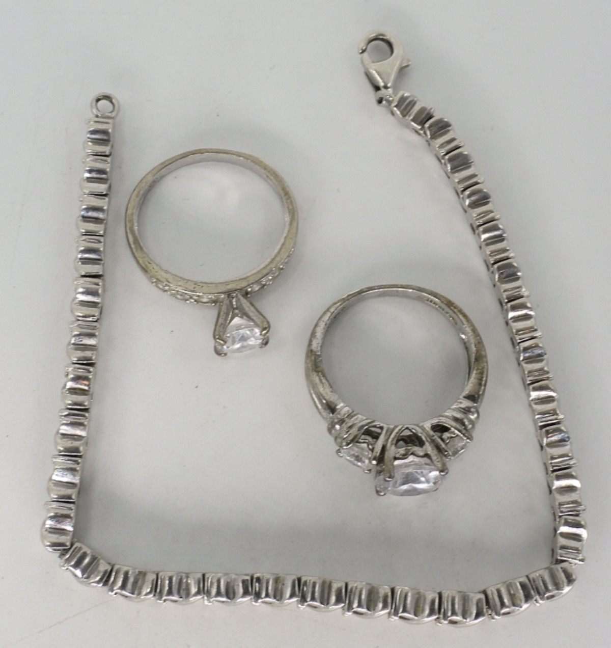 Simulated Diamond Rings & Bracelet