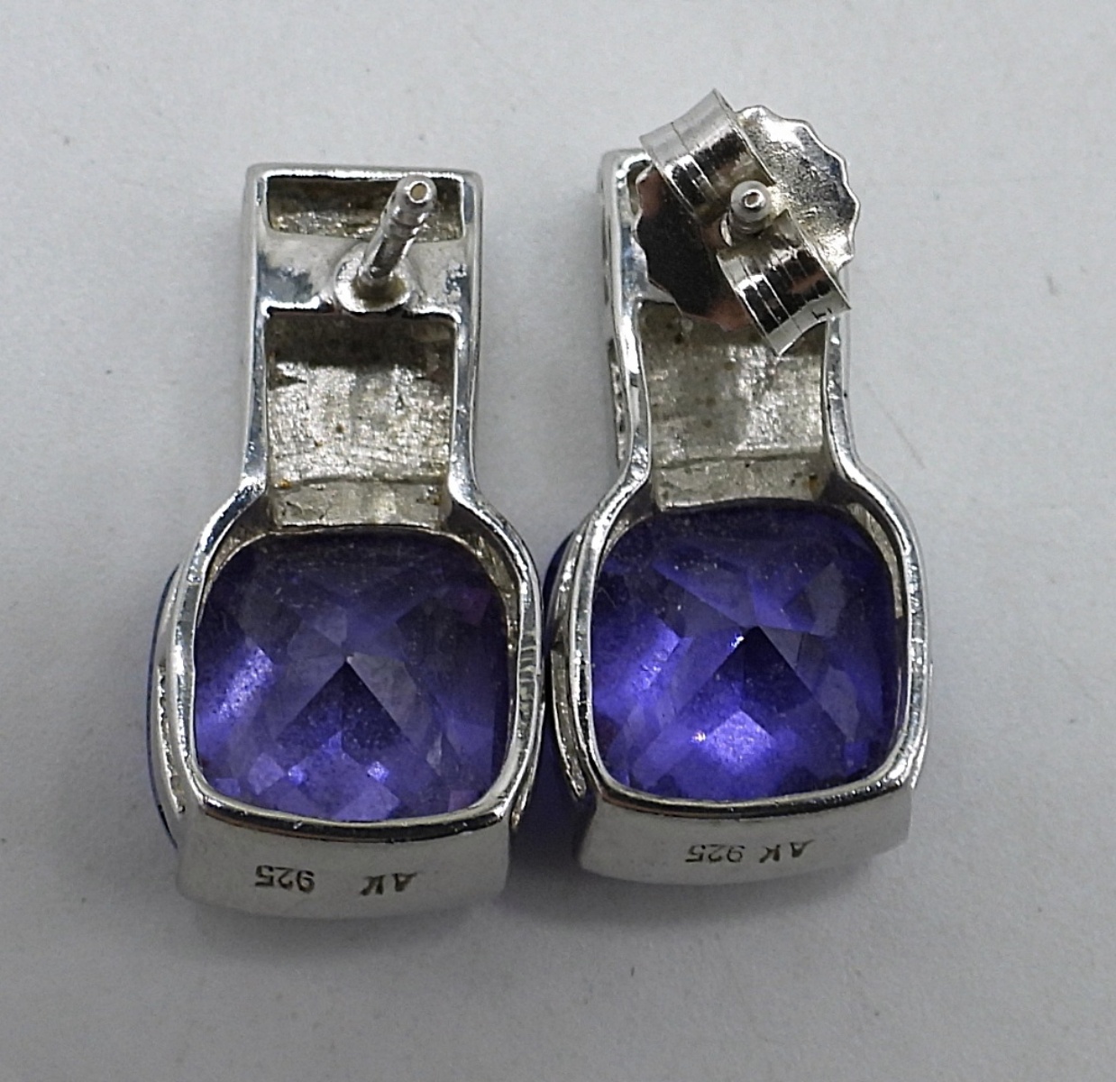 Amethyst & Opal Sterling Necklace Earring Set