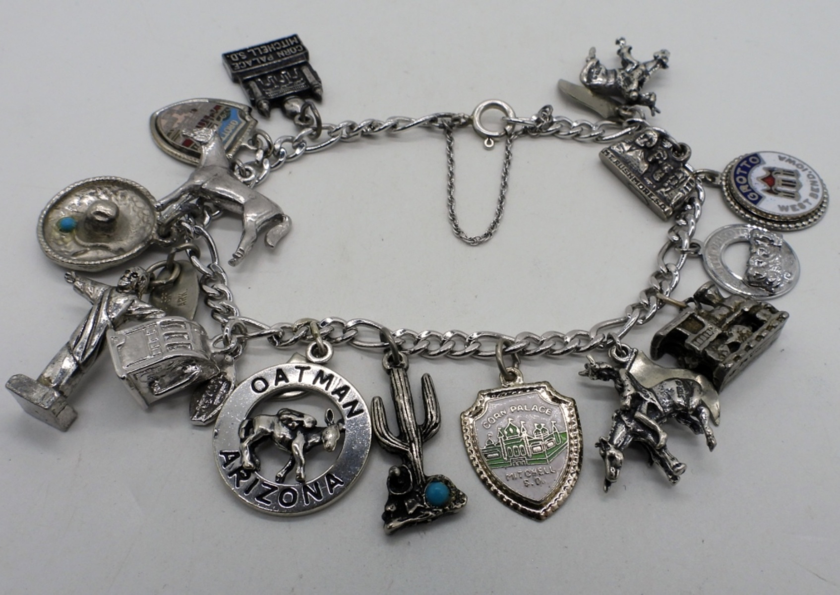 Vintage Sterling Charm Bracelet - 15 Charms