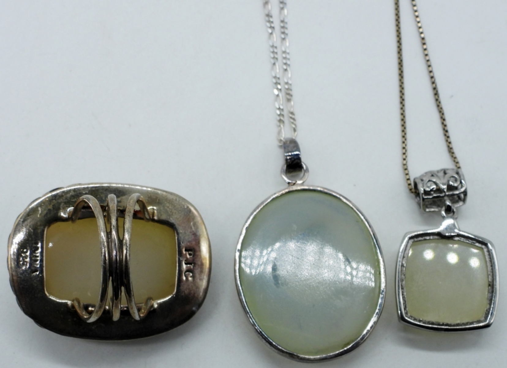 Pearlescent Druzy 925 Necklaces & Ring