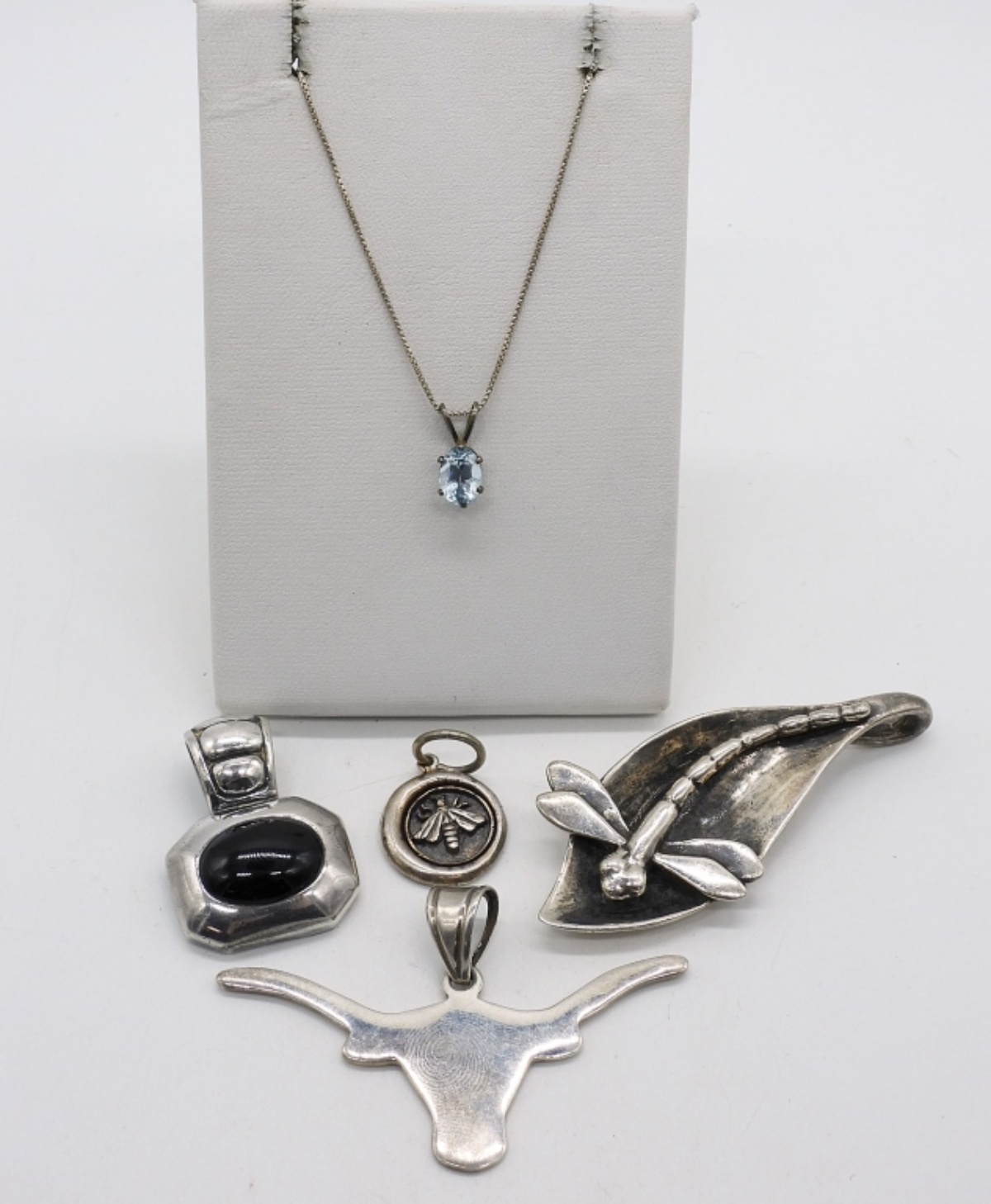 5 Sterling Pendants and Chain
