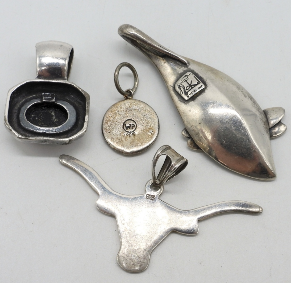 5 Sterling Pendants and Chain