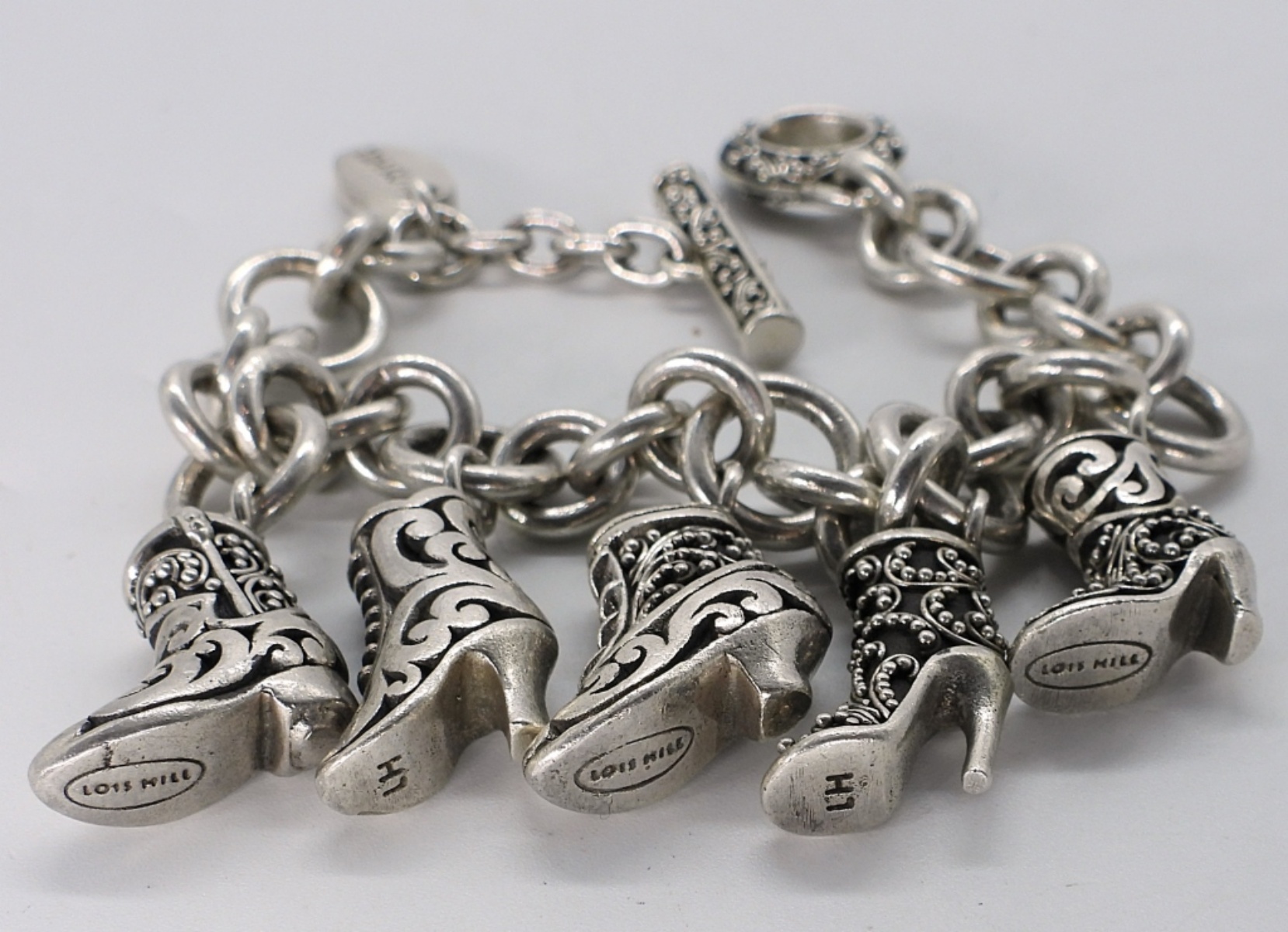 Lois Hill Sterling Multi Boot Bracelet