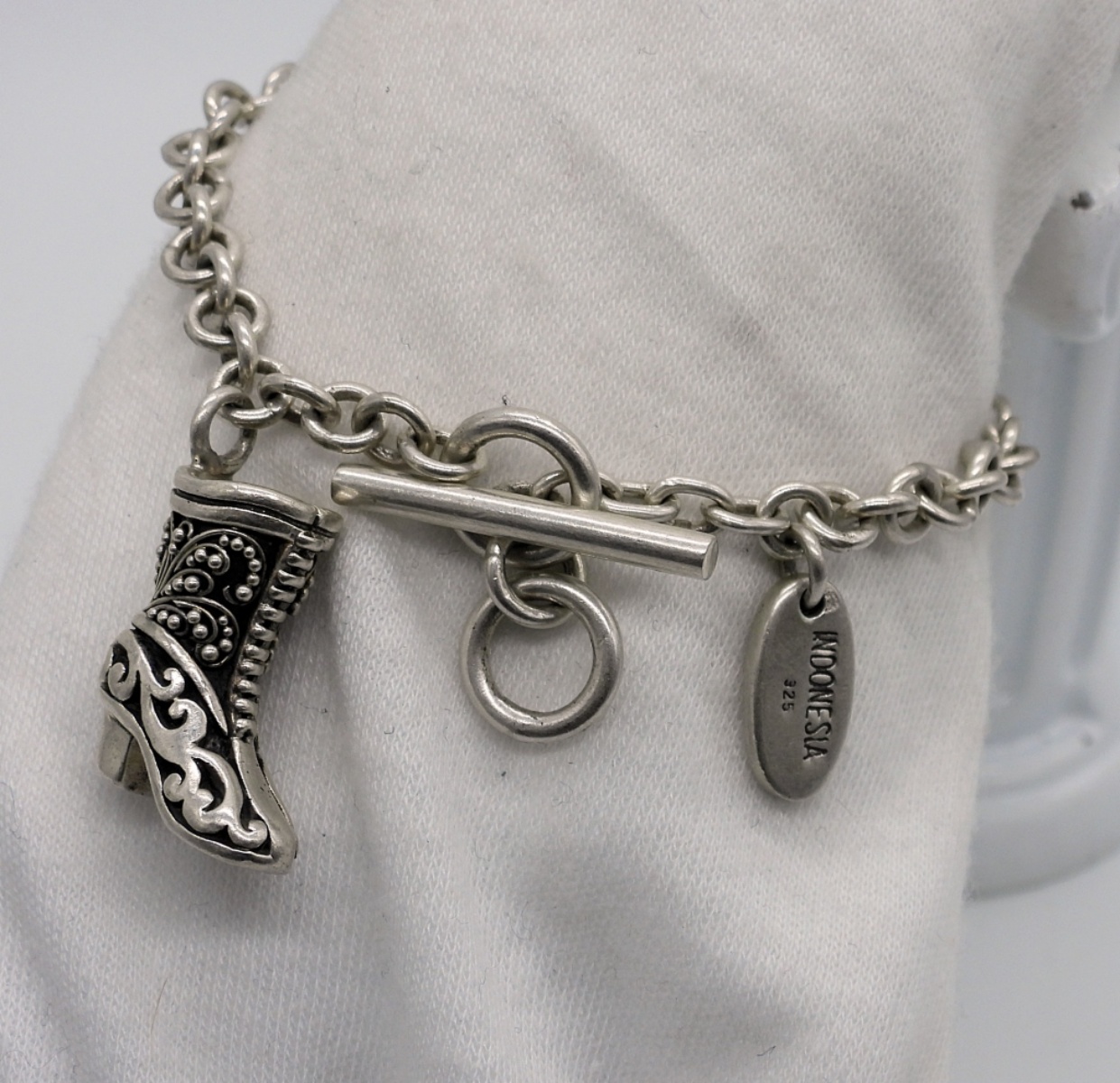 Lois Hill Sterling Boot Bracelet