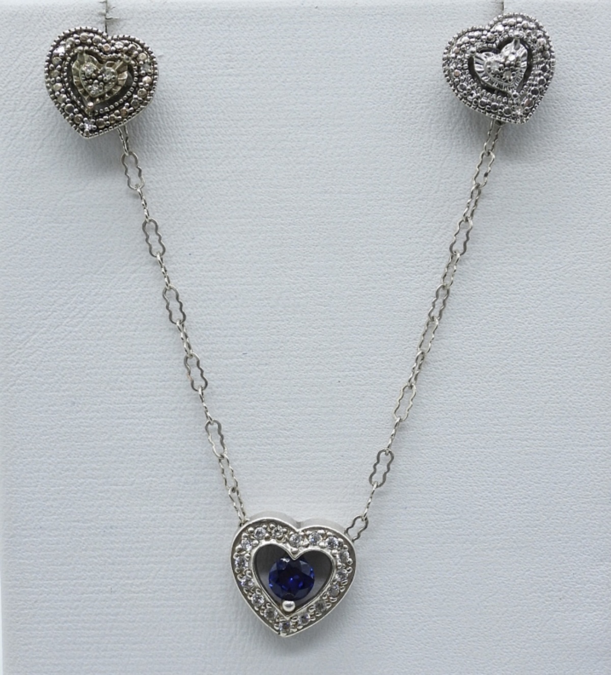 Simulated Sapphire 925 Necklace & Bracelet